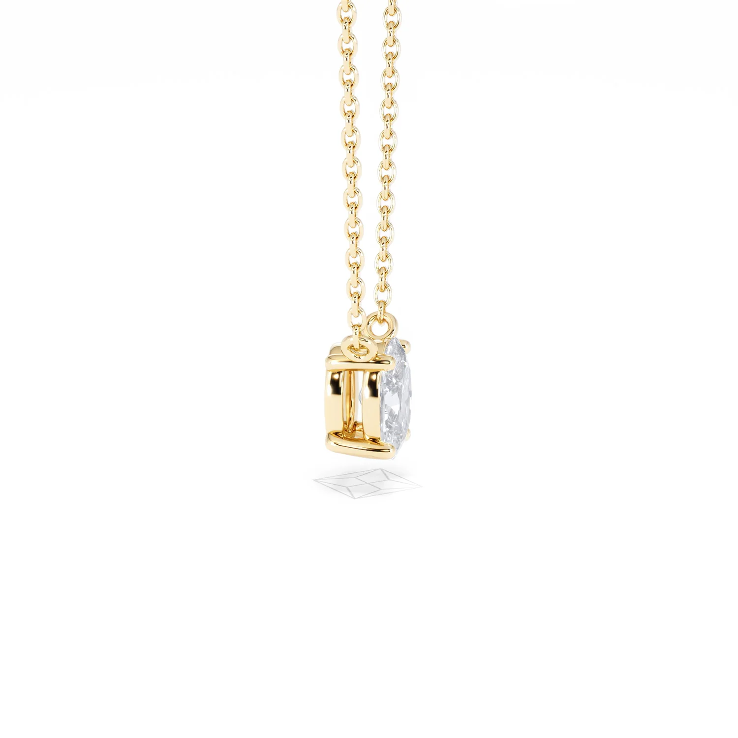Wanderlust Floating Oval Cut Lab Diamond Solitaire Necklace 0.50ct H/SI in 9K Gold - Image 28