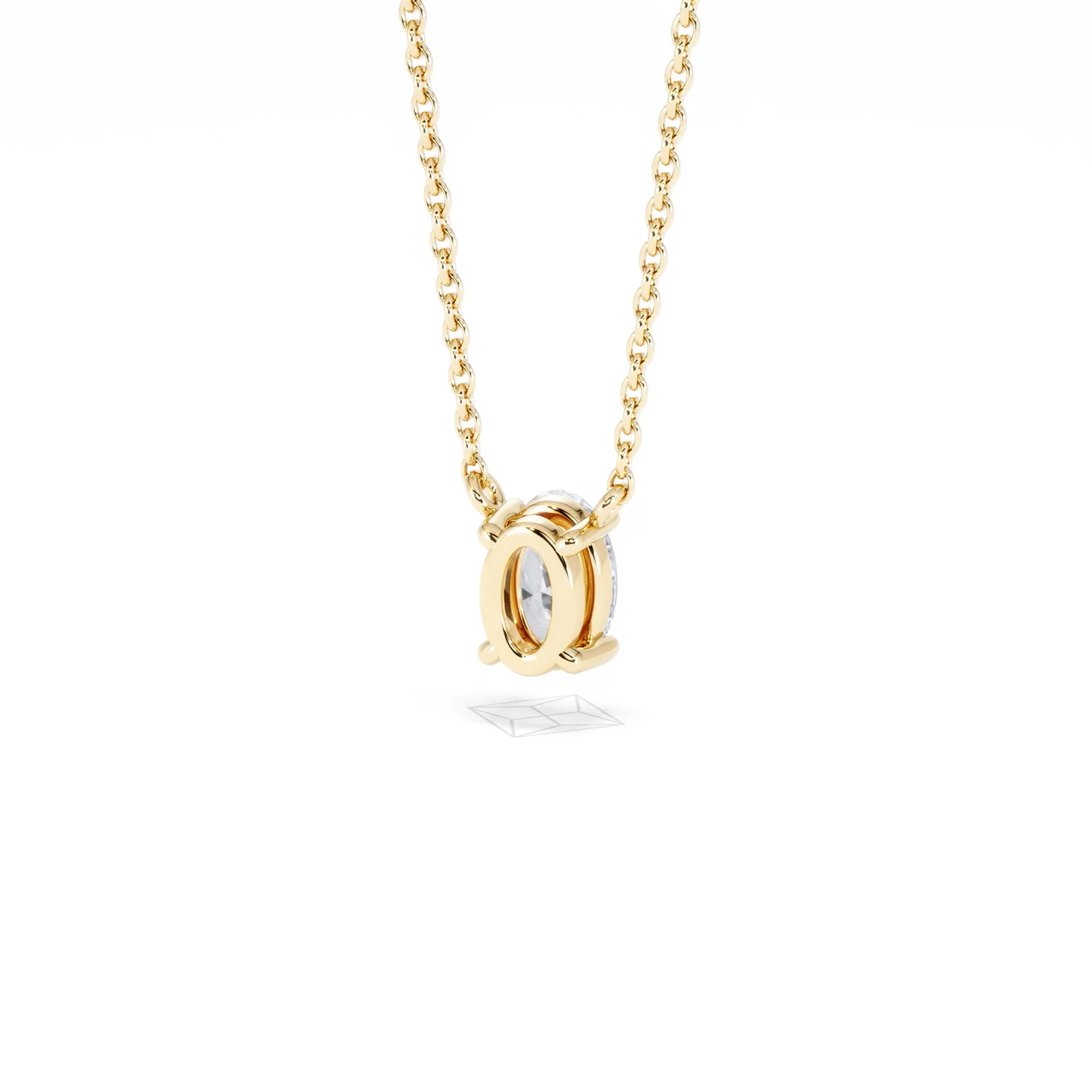 Wanderlust Floating Oval Cut Lab Diamond Solitaire Necklace 0.50ct H/SI in 9K Gold - Image 46