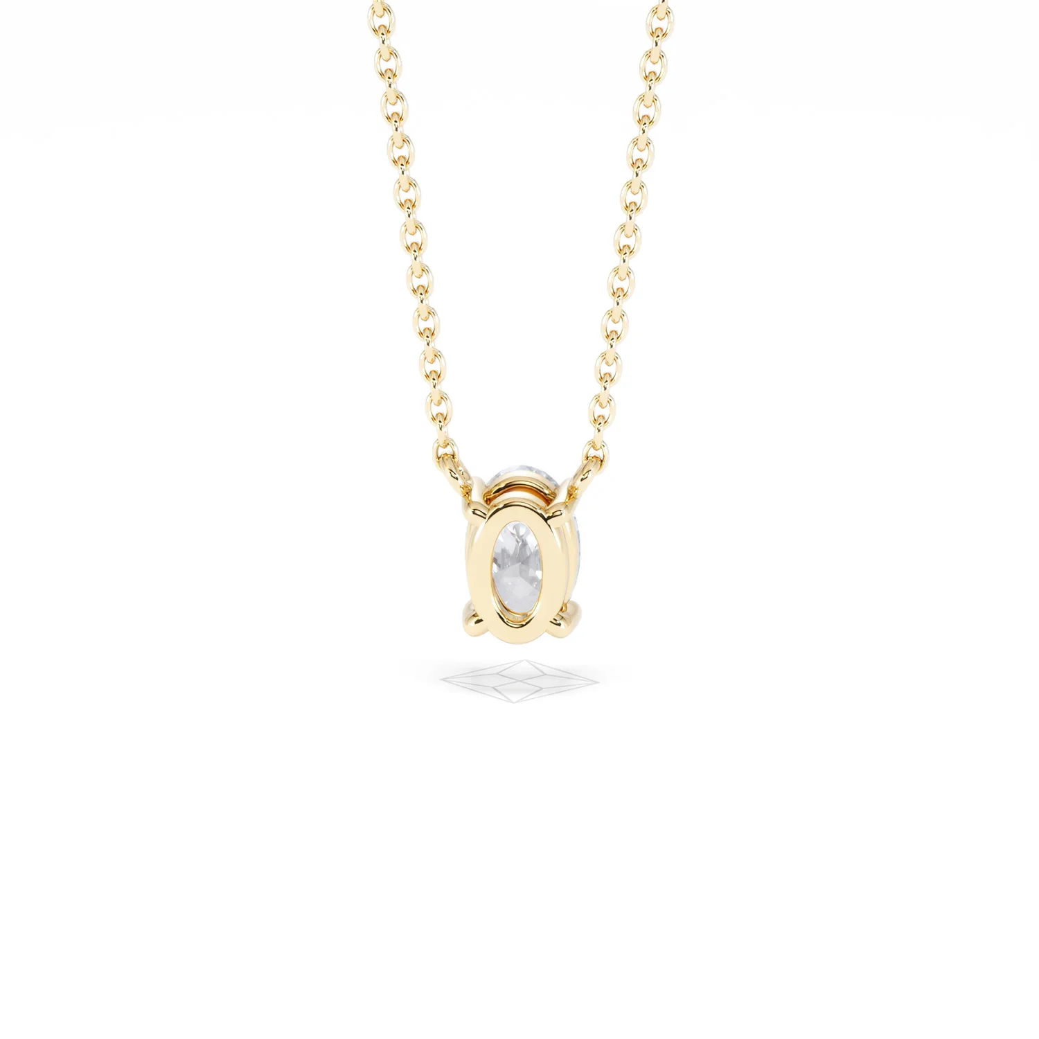 Wanderlust Floating Oval Cut Lab Diamond Solitaire Necklace 0.50ct H/SI in 9K Gold - Image 50