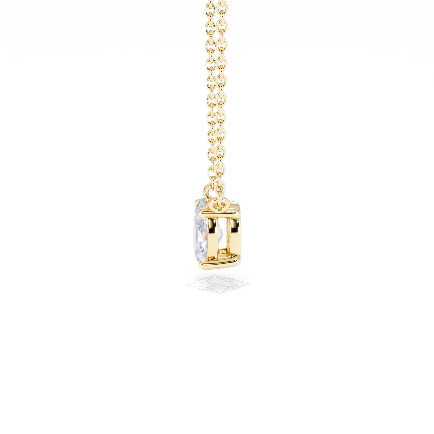 Wanderlust Floating Oval Cut Lab Diamond Solitaire Necklace 0.50ct H/SI in 9K Gold - Image 72