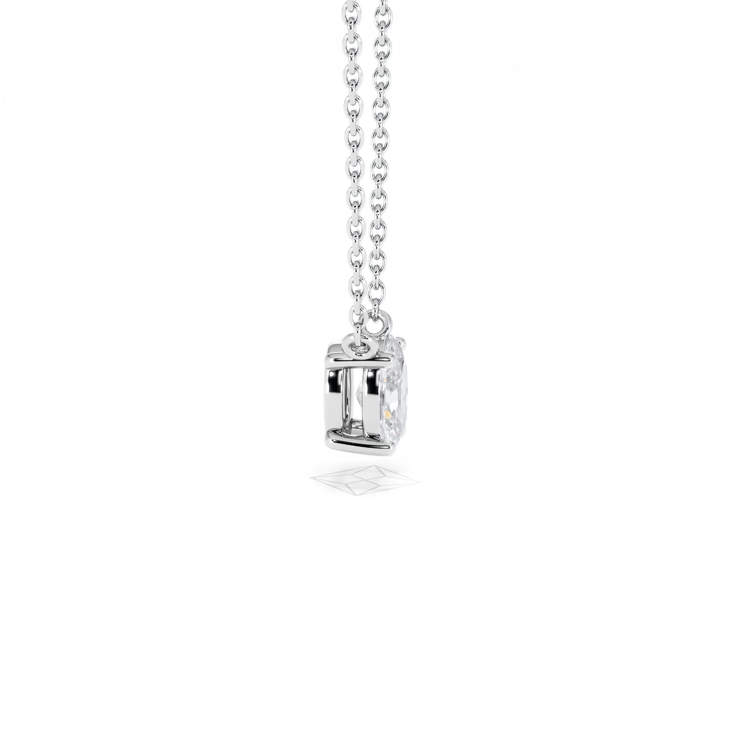 Wanderlust Floating Oval Cut Lab Diamond Solitaire Necklace 0.50ct H/SI in 9K White Gold - Image 28