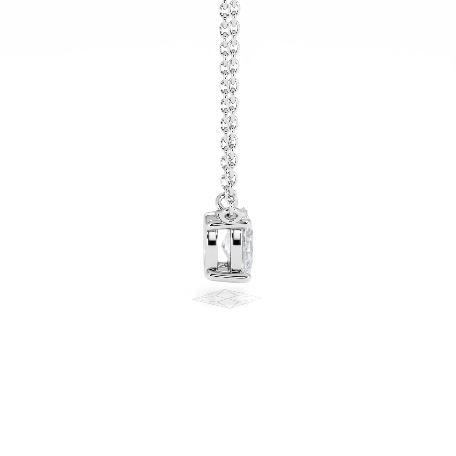 Wanderlust Floating Oval Cut Lab Diamond Solitaire Necklace 0.50ct H/SI in 9K White Gold - Image 31
