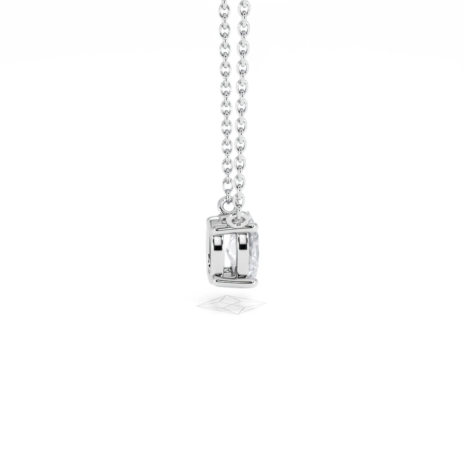 Wanderlust Floating Oval Cut Lab Diamond Solitaire Necklace 0.50ct H/SI in 9K White Gold - Image 32