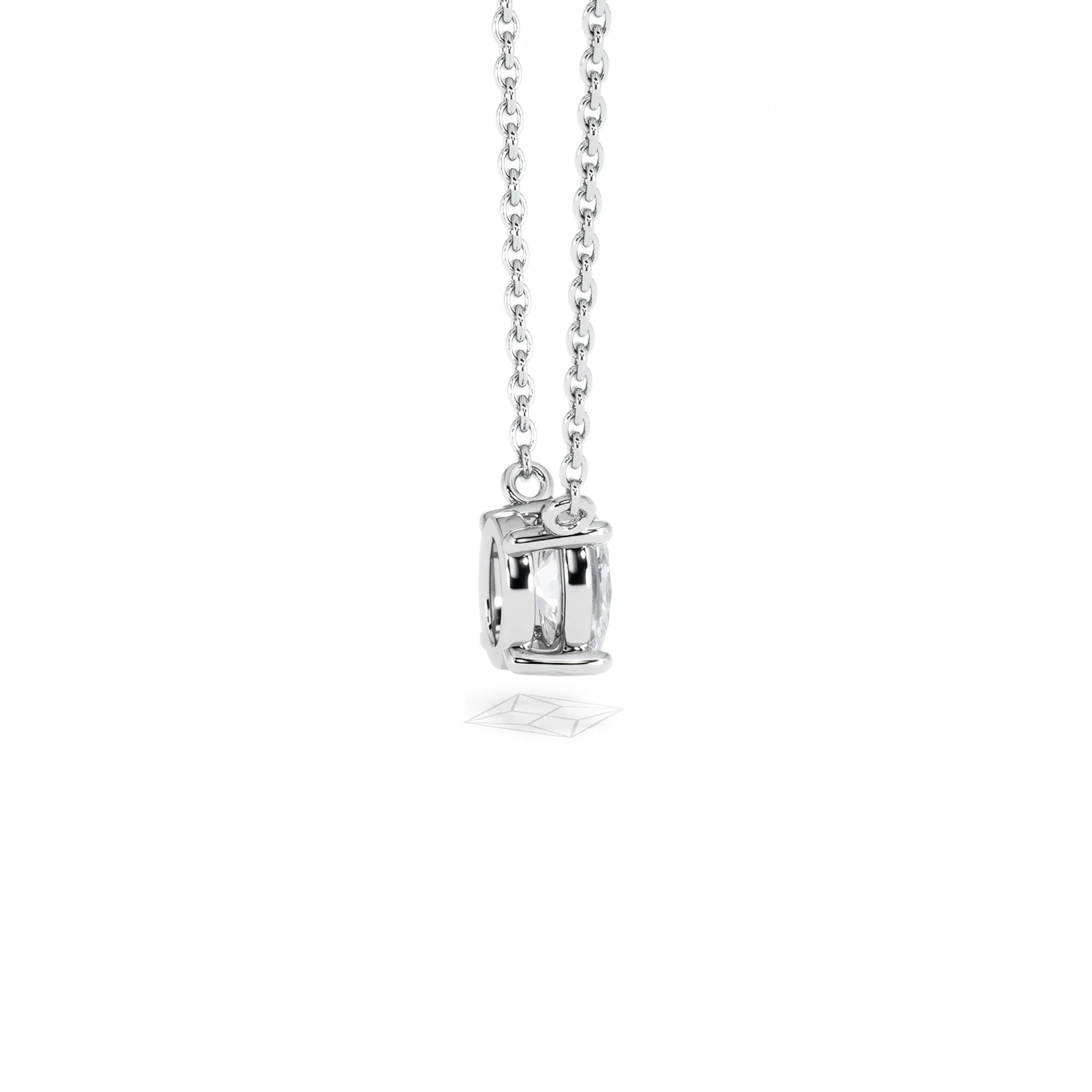 Wanderlust Floating Oval Cut Lab Diamond Solitaire Necklace 0.50ct H/SI in 9K White Gold - Image 34