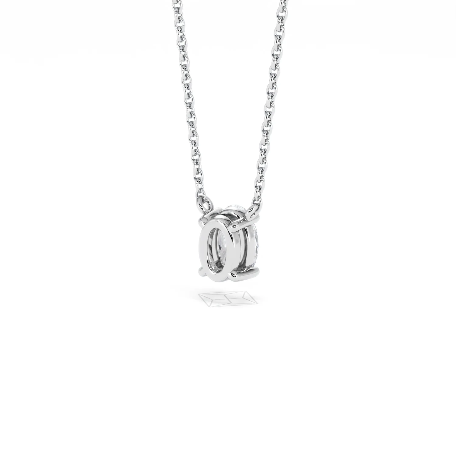 Wanderlust Floating Oval Cut Lab Diamond Solitaire Necklace 0.50ct H/SI in 9K White Gold - Image 43