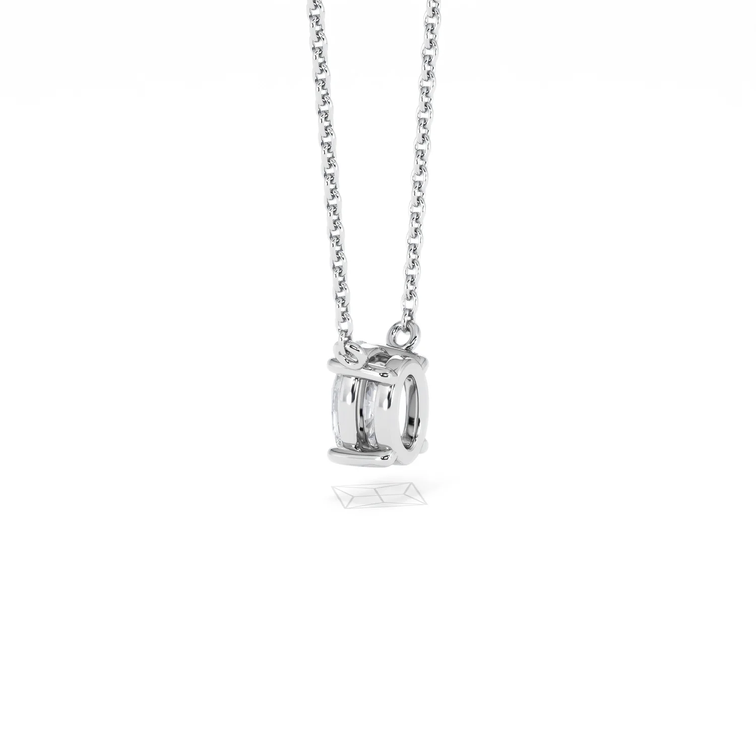 Wanderlust Floating Oval Cut Lab Diamond Solitaire Necklace 0.50ct H/SI in 9K White Gold - Image 62