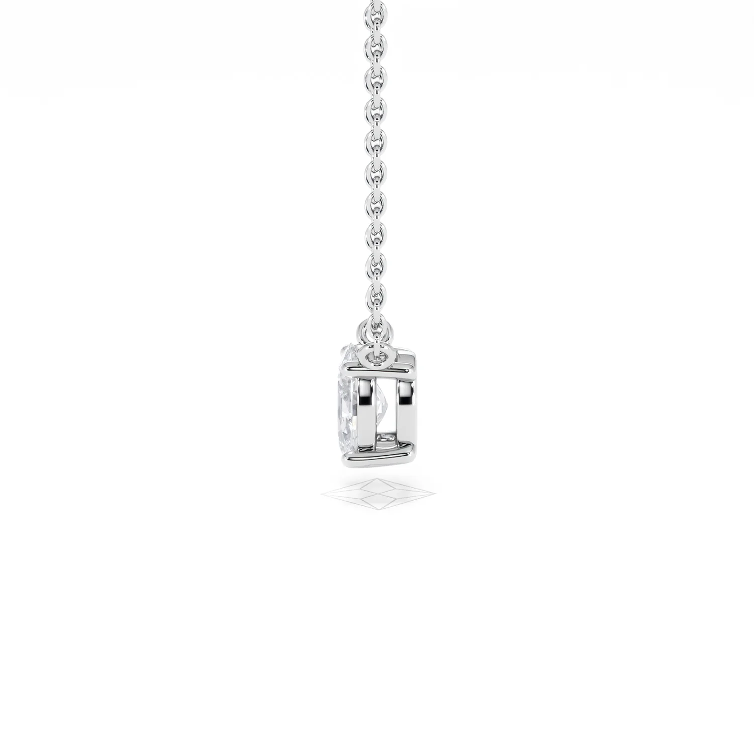 Wanderlust Floating Oval Cut Lab Diamond Solitaire Necklace 0.50ct H/SI in 9K White Gold - Image 70