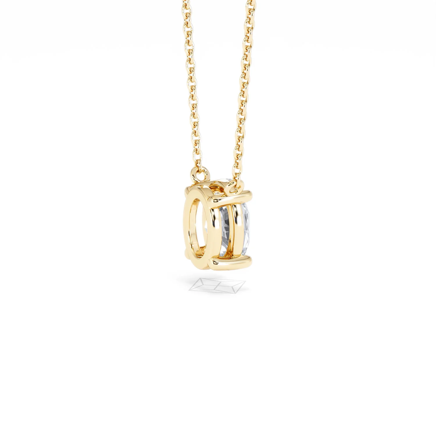 Wanderlust Floating Oval Cut Lab Diamond Solitaire Necklace 1.00ct H/SI in 9K Gold - Image 38