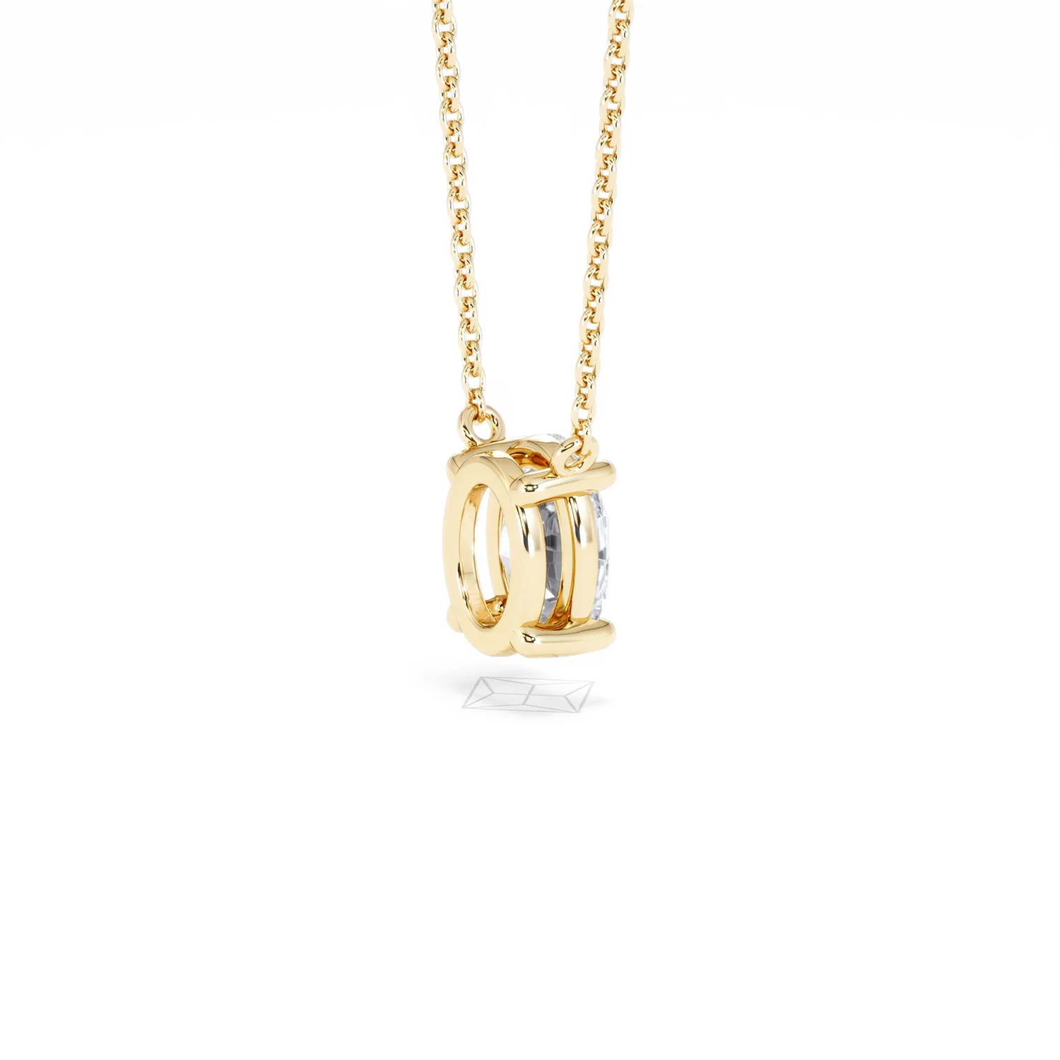 Wanderlust Floating Oval Cut Lab Diamond Solitaire Necklace 1.00ct H/SI in 9K Gold - Image 39