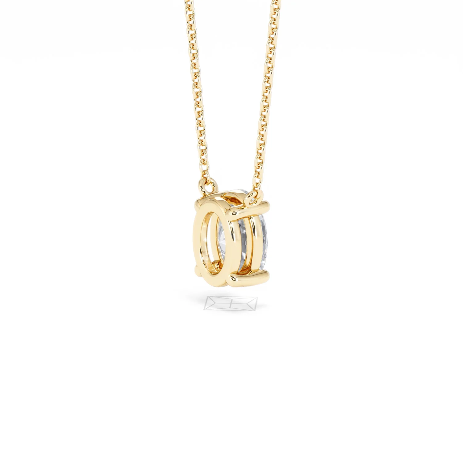 Wanderlust Floating Oval Cut Lab Diamond Solitaire Necklace 1.00ct H/SI in 9K Gold - Image 40