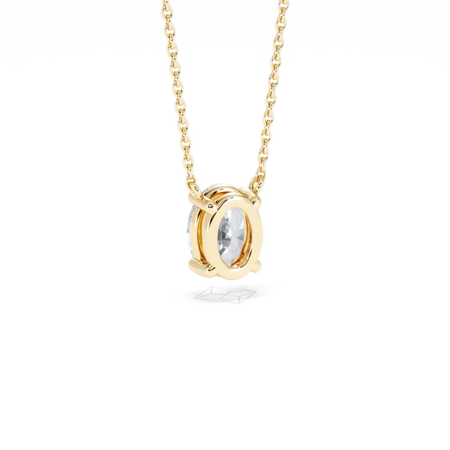 Wanderlust Floating Oval Cut Lab Diamond Solitaire Necklace 1.00ct H/SI in 9K Gold - Image 56