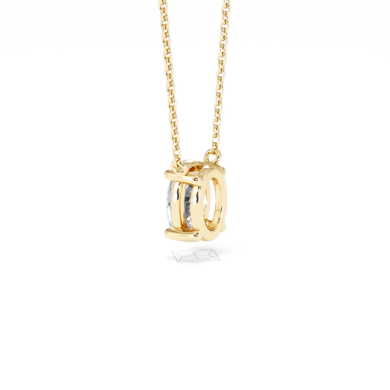 Wanderlust Floating Oval Cut Lab Diamond Solitaire Necklace 1.00ct H/SI in 9K Gold - Image 63
