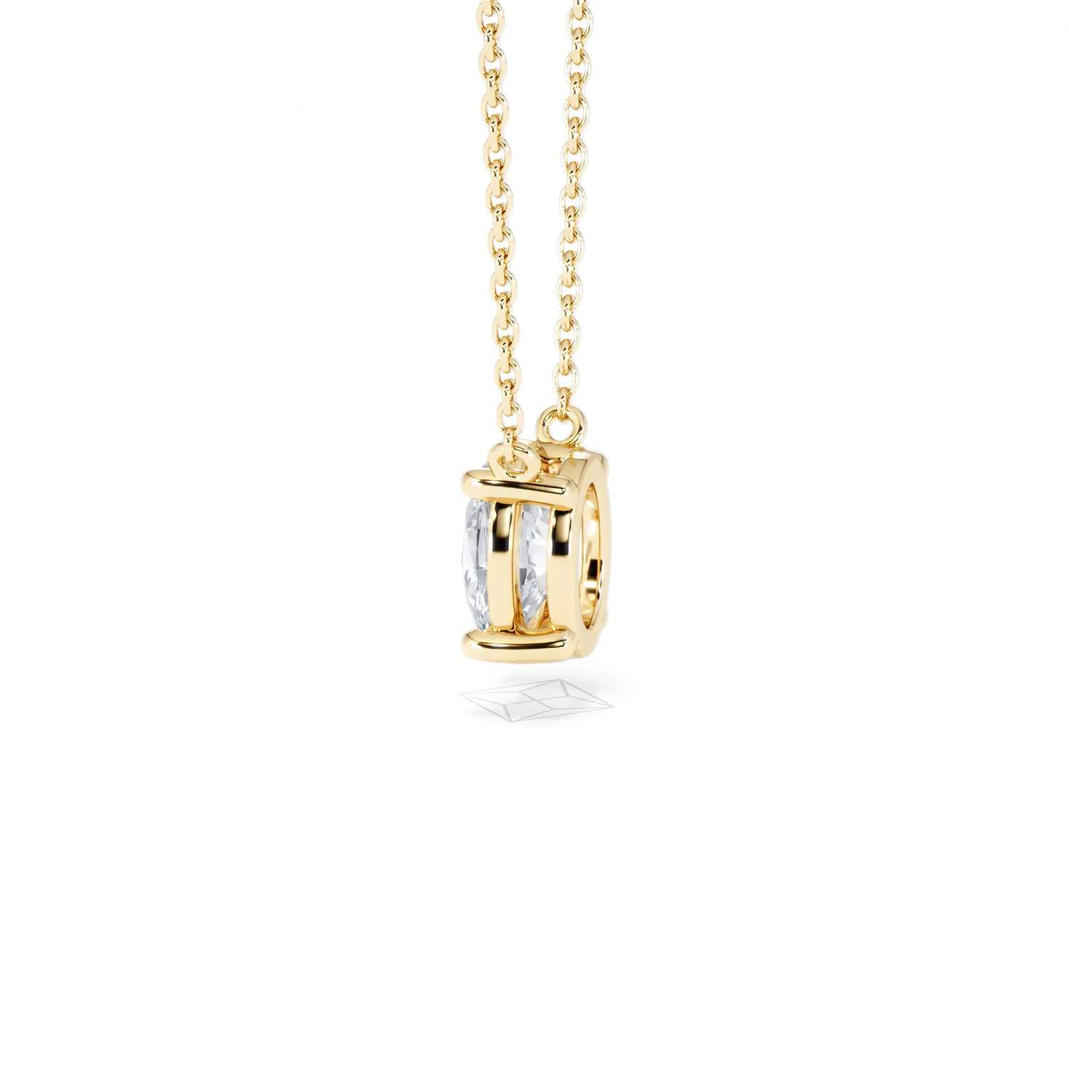 Wanderlust Floating Oval Cut Lab Diamond Solitaire Necklace 1.00ct H/SI in 9K Gold - Image 67