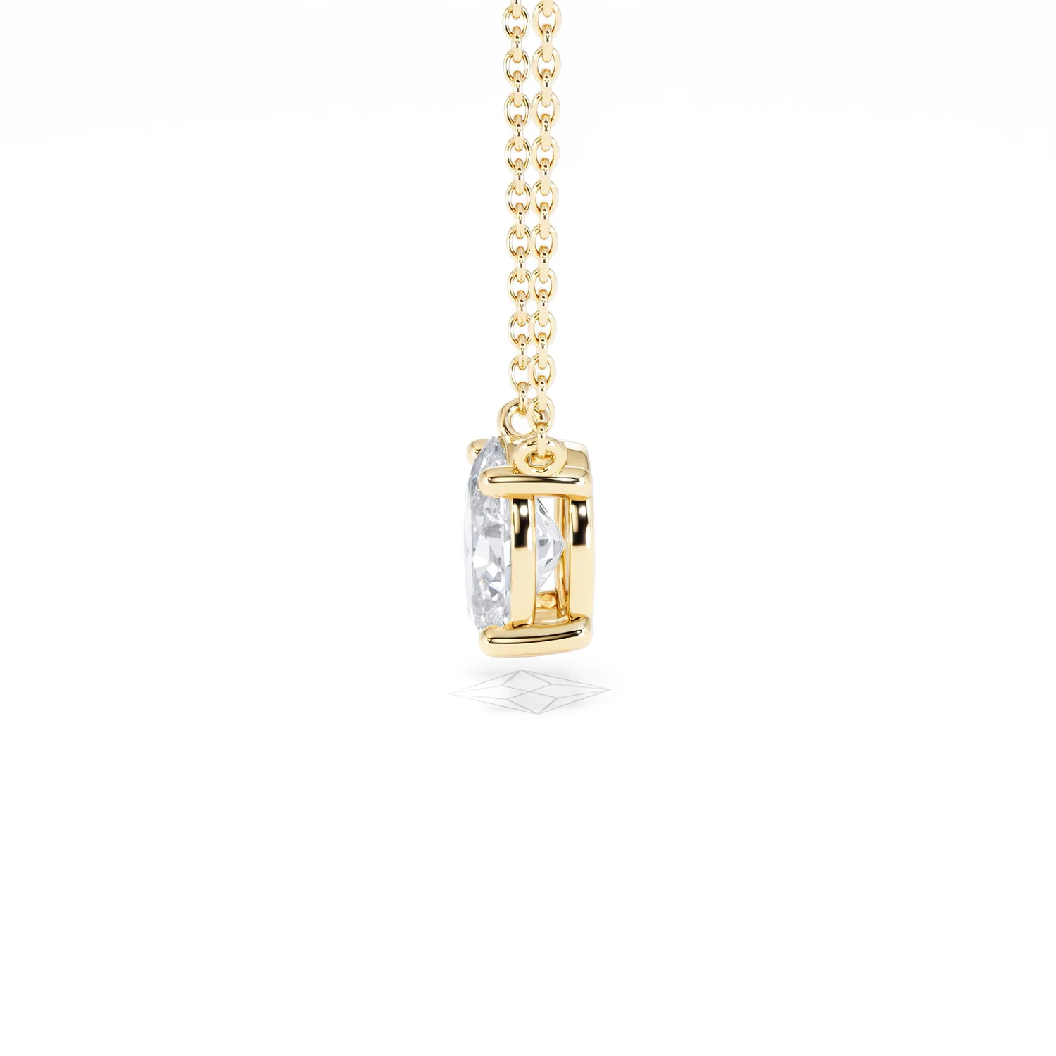 Wanderlust Floating Oval Cut Lab Diamond Solitaire Necklace 1.00ct H/SI in 9K Gold - Image 72