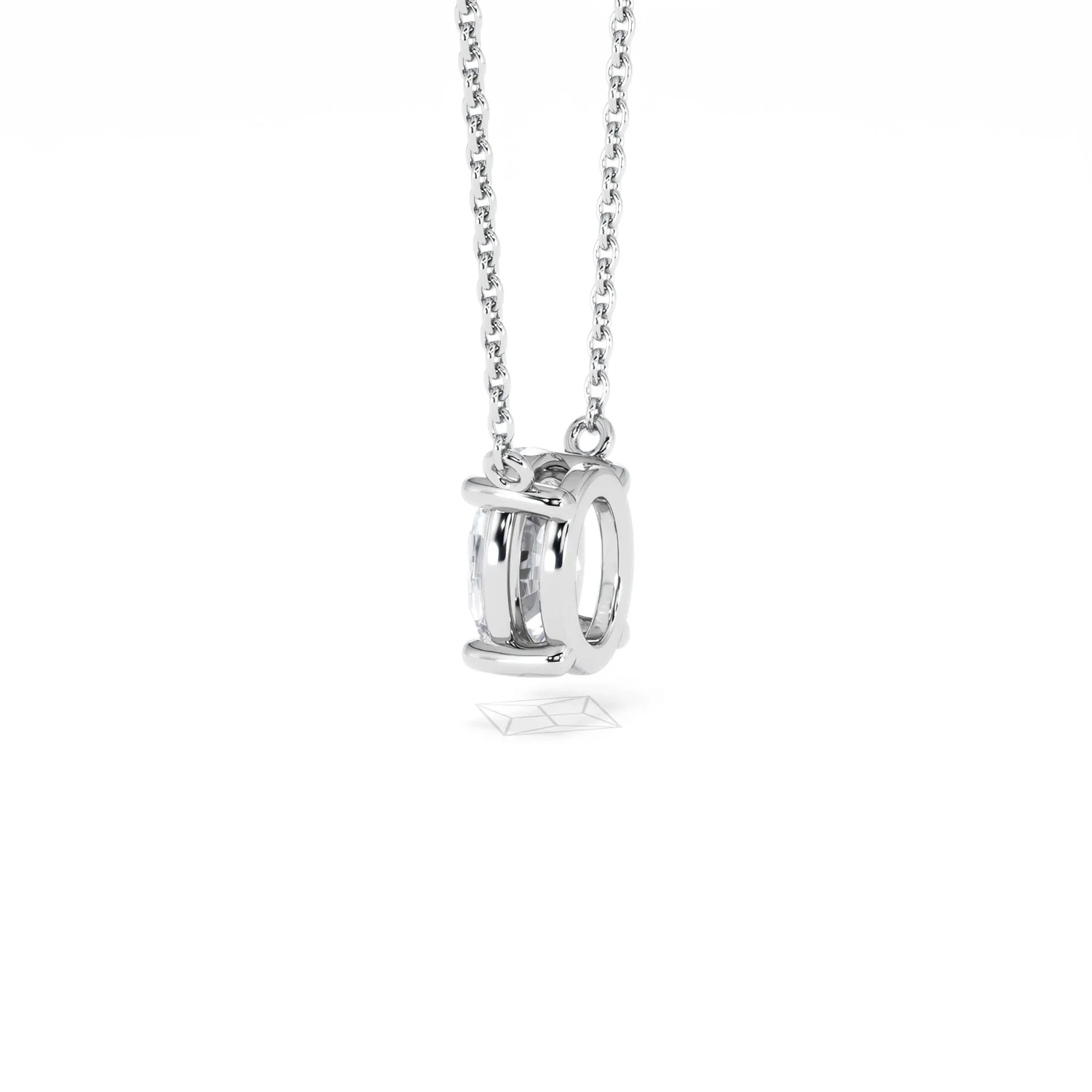 Wanderlust Floating Oval Cut Lab Diamond Solitaire Necklace 1.00ct H/SI in 9K White Gold - Image 63