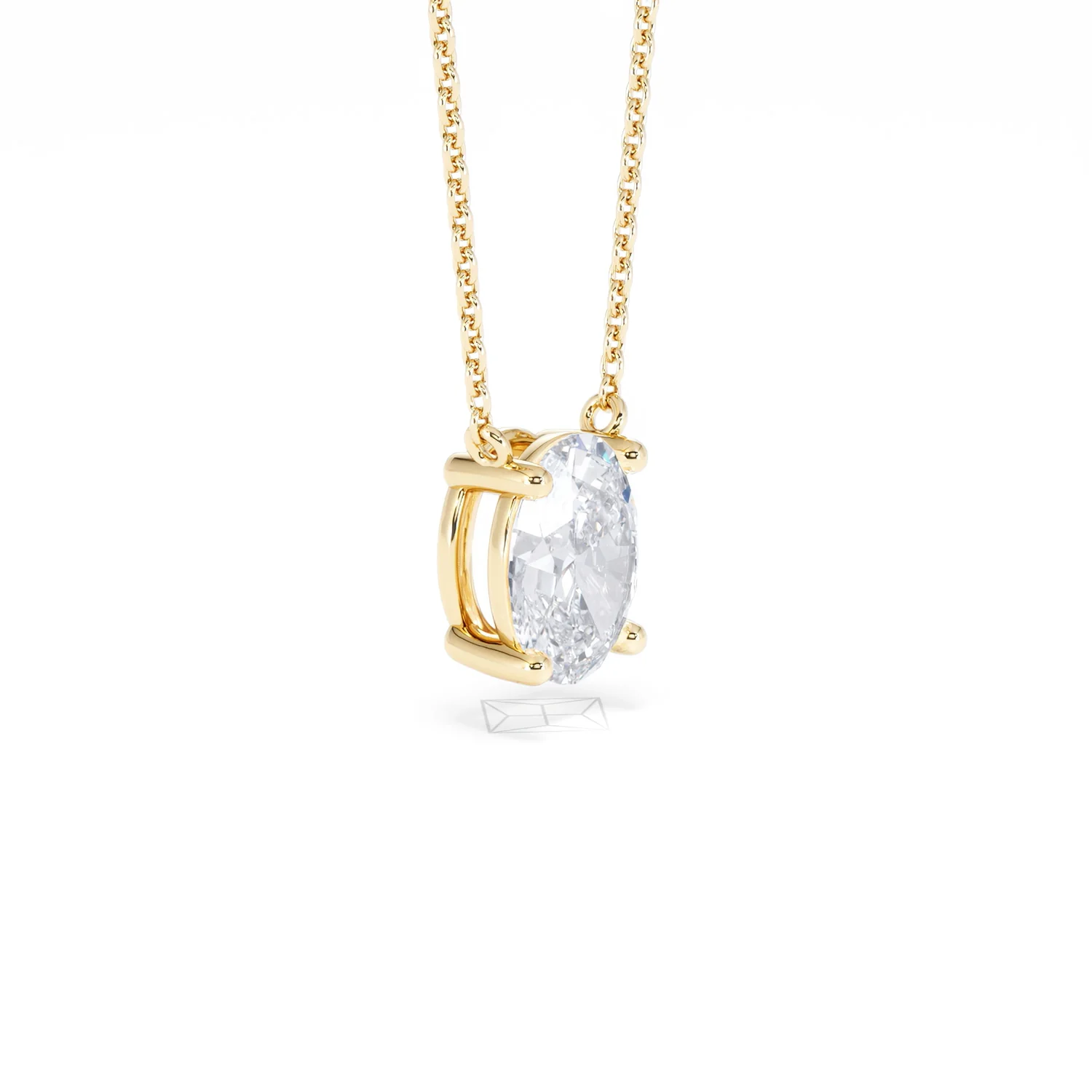 Wanderlust Floating Oval Cut Lab Diamond Solitaire Necklace 1.50ct H/SI in 9K Gold - Image 21