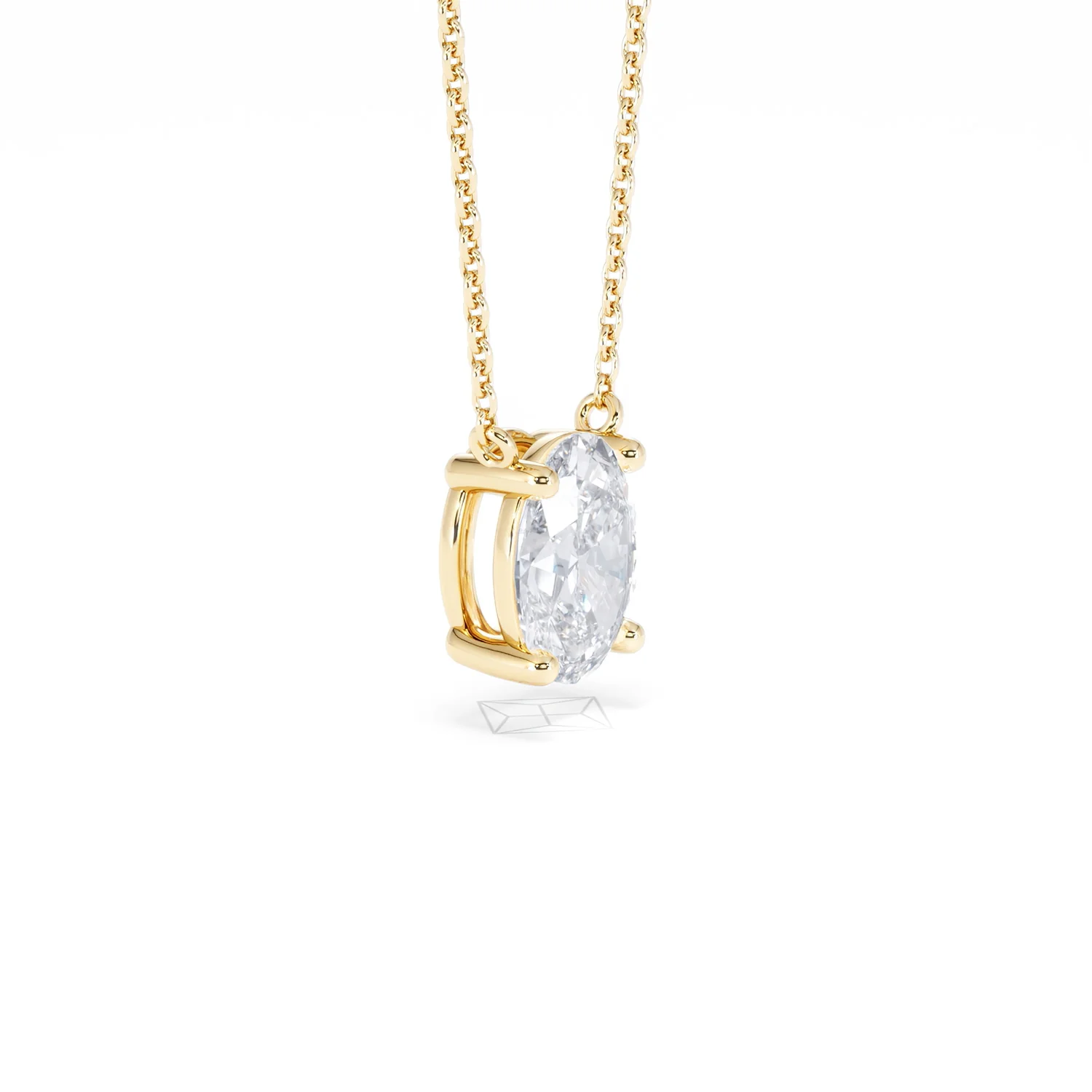 Wanderlust Floating Oval Cut Lab Diamond Solitaire Necklace 1.50ct H/SI in 9K Gold - Image 22