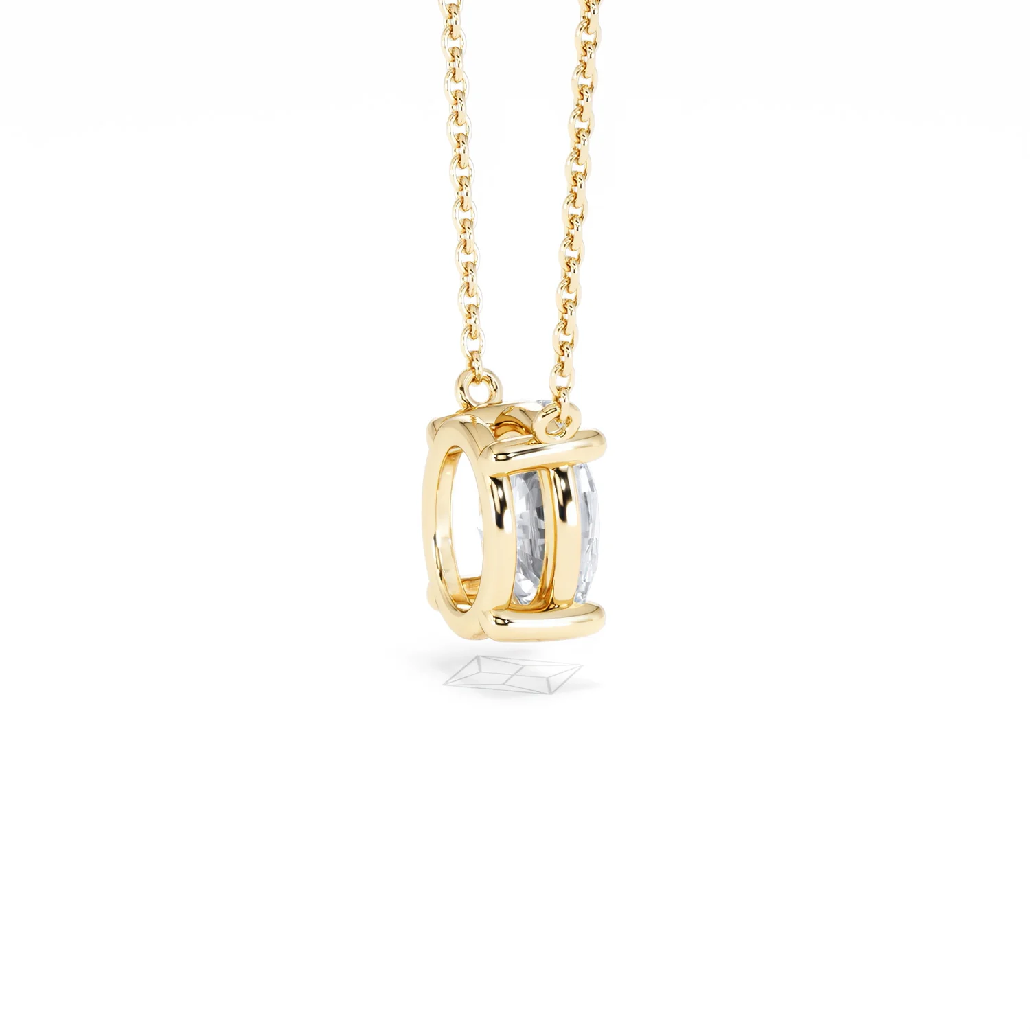 Wanderlust Floating Oval Cut Lab Diamond Solitaire Necklace 1.50ct H/SI in 9K Gold - Image 36