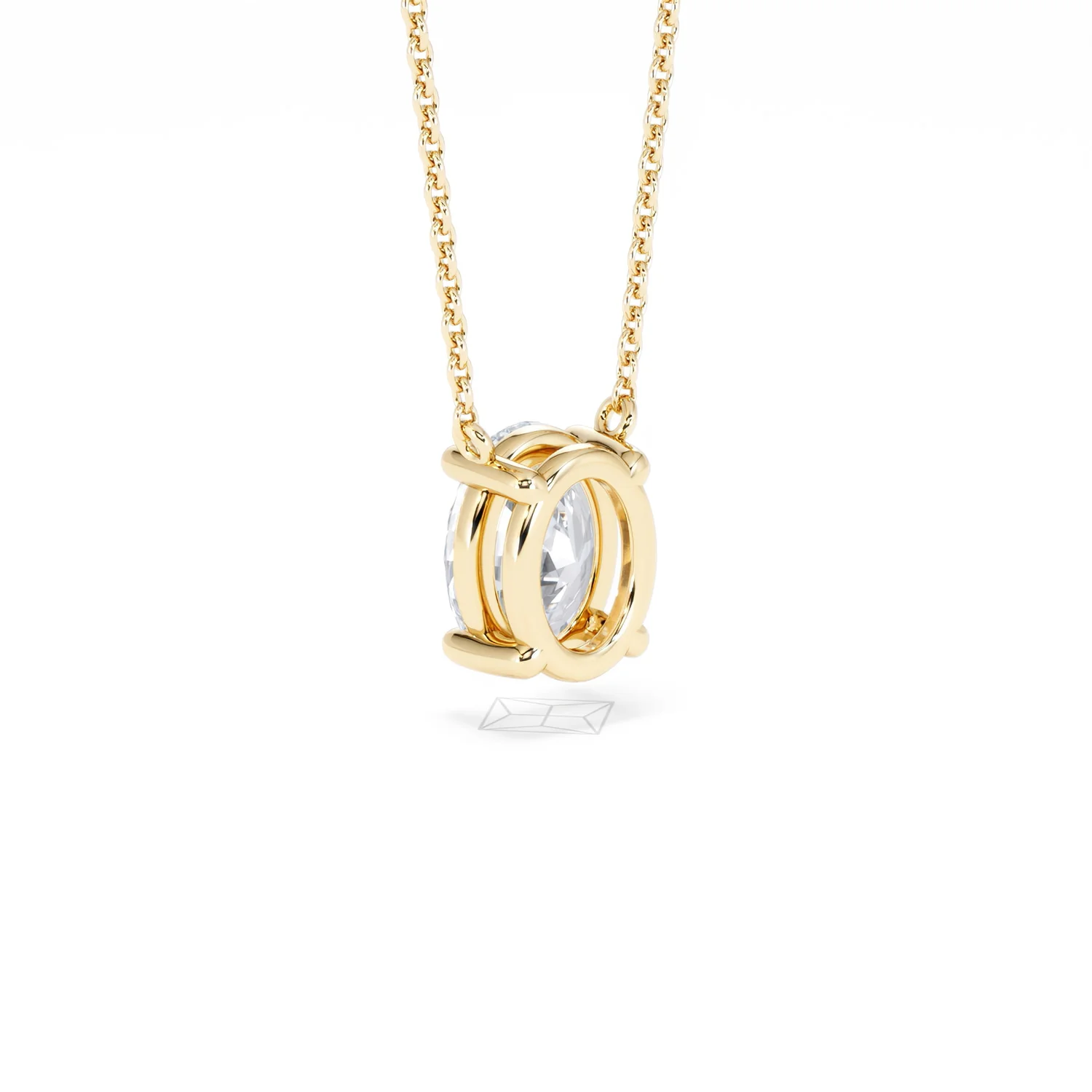 Wanderlust Floating Oval Cut Lab Diamond Solitaire Necklace 1.50ct H/SI in 9K Gold - Image 58