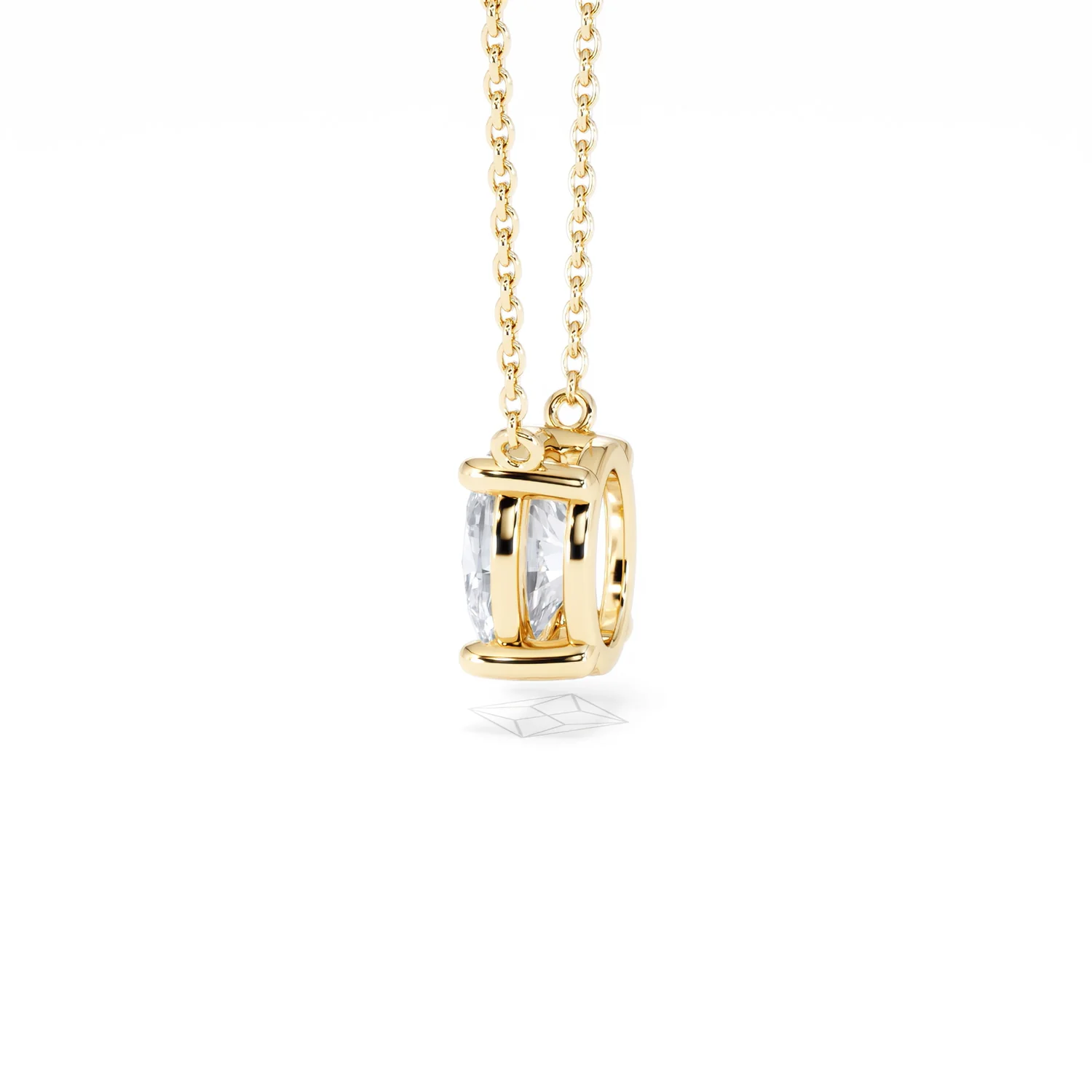 Wanderlust Floating Oval Cut Lab Diamond Solitaire Necklace 1.50ct H/SI in 9K Gold - Image 66