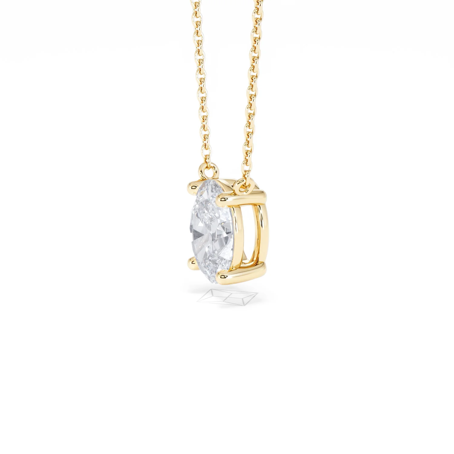 Wanderlust Floating Oval Cut Lab Diamond Solitaire Necklace 1.50ct H/SI in 9K Gold - Image 76
