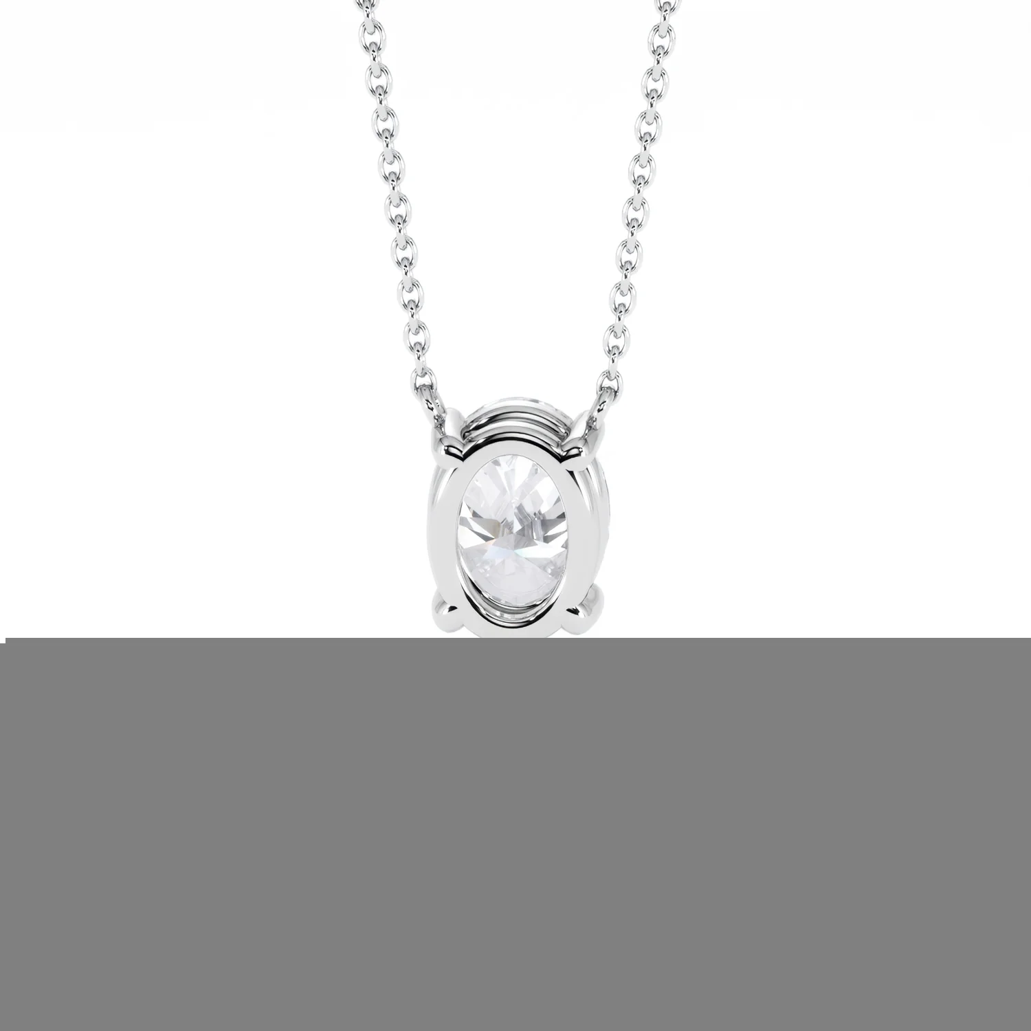 Wanderlust Floating Oval Cut Lab Diamond Solitaire Necklace 1.50ct H/SI in 9K White Gold - Image 49
