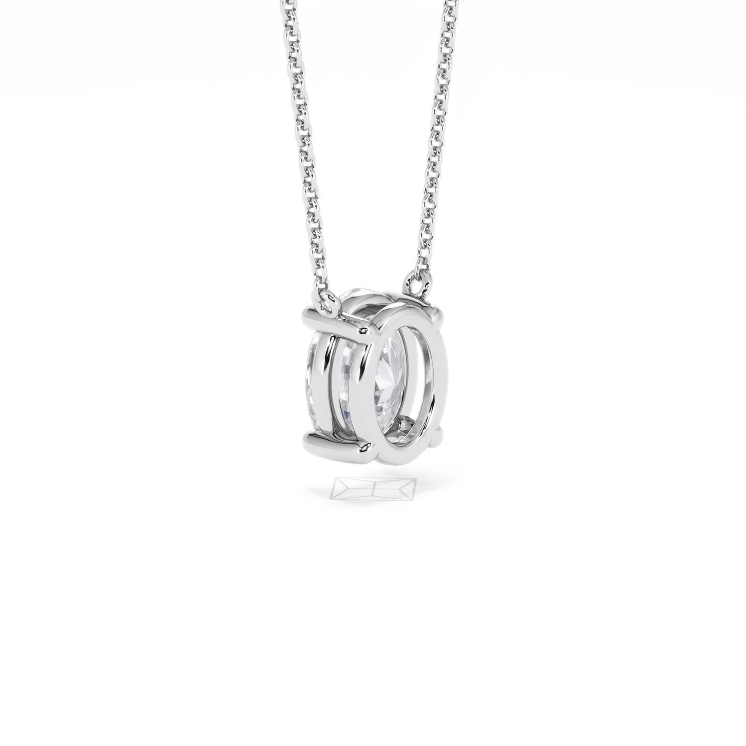 Wanderlust Floating Oval Cut Lab Diamond Solitaire Necklace 1.50ct H/SI in 9K White Gold - Image 59