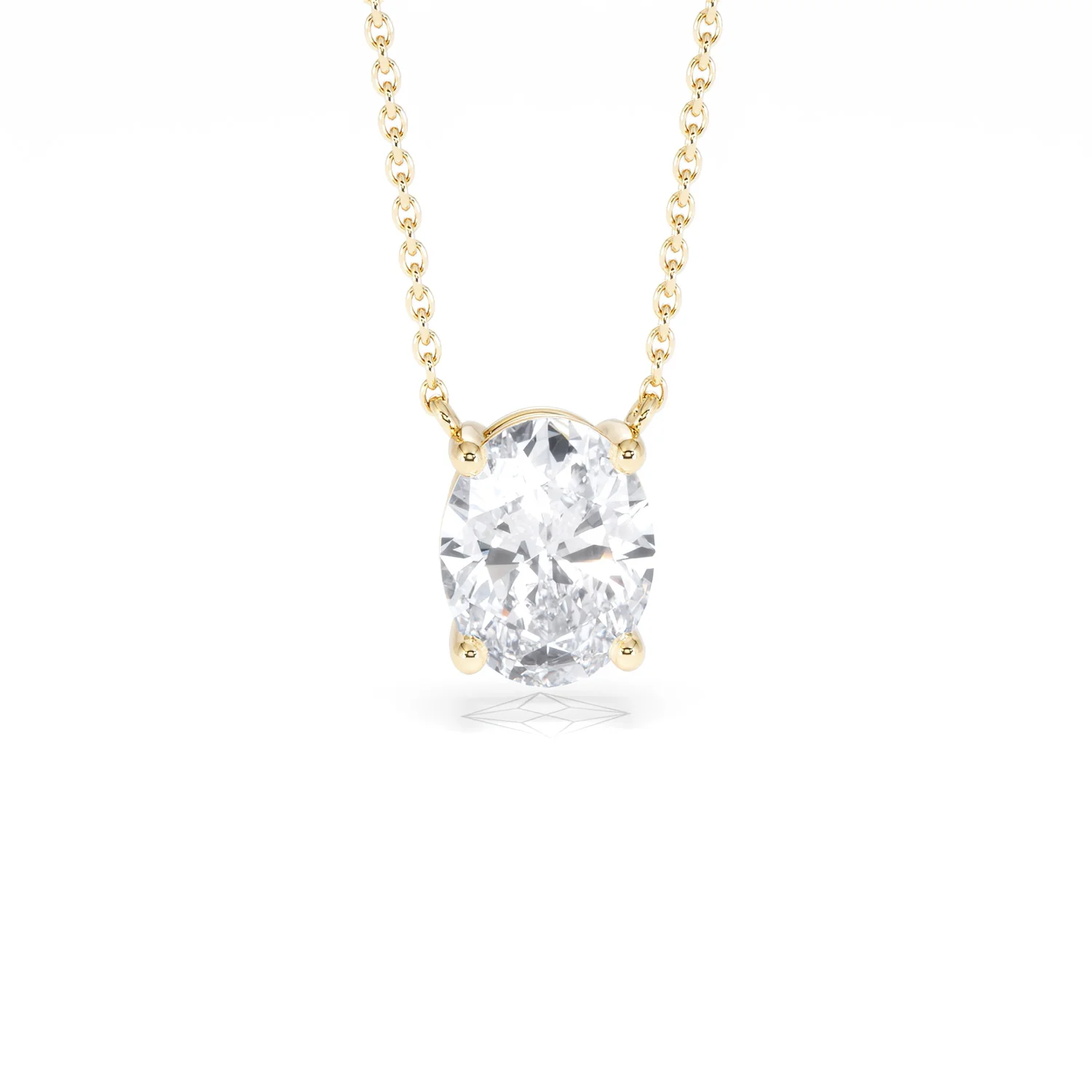 Wanderlust Floating Oval Cut Lab Diamond Solitaire Necklace 2.00ct H/SI in 9K Gold - Image 11