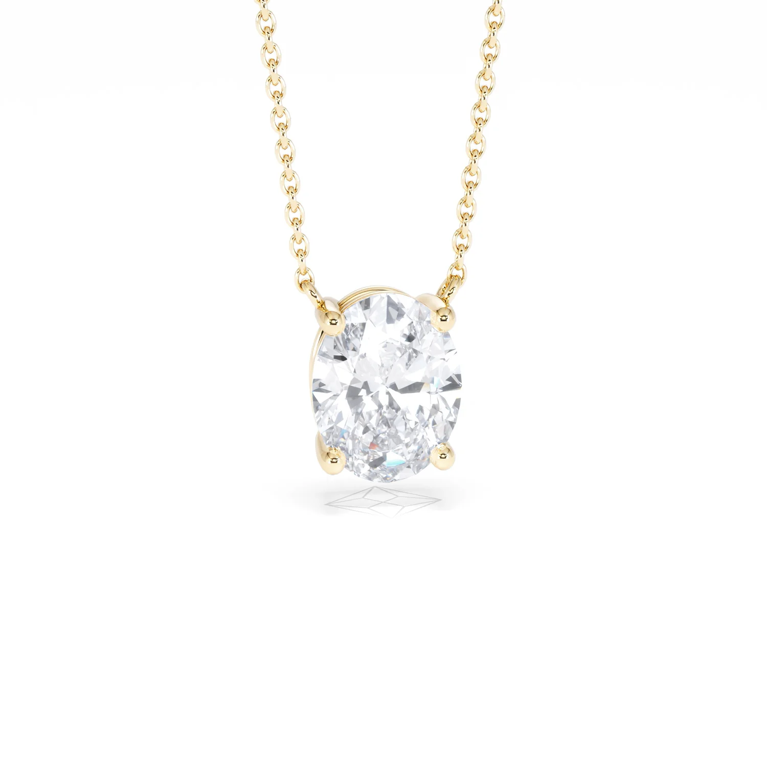 Wanderlust Floating Oval Cut Lab Diamond Solitaire Necklace 2.00ct H/SI in 9K Gold - Image 12
