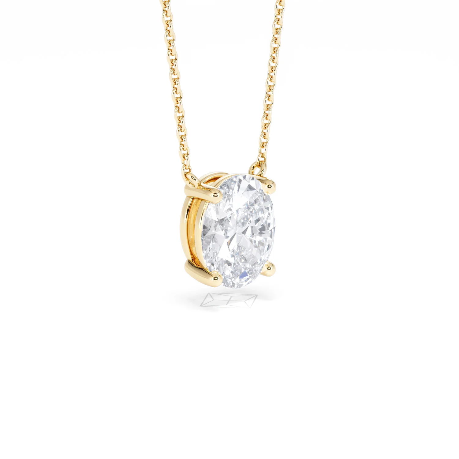 Wanderlust Floating Oval Cut Lab Diamond Solitaire Necklace 2.00ct H/SI in 9K Gold - Image 18