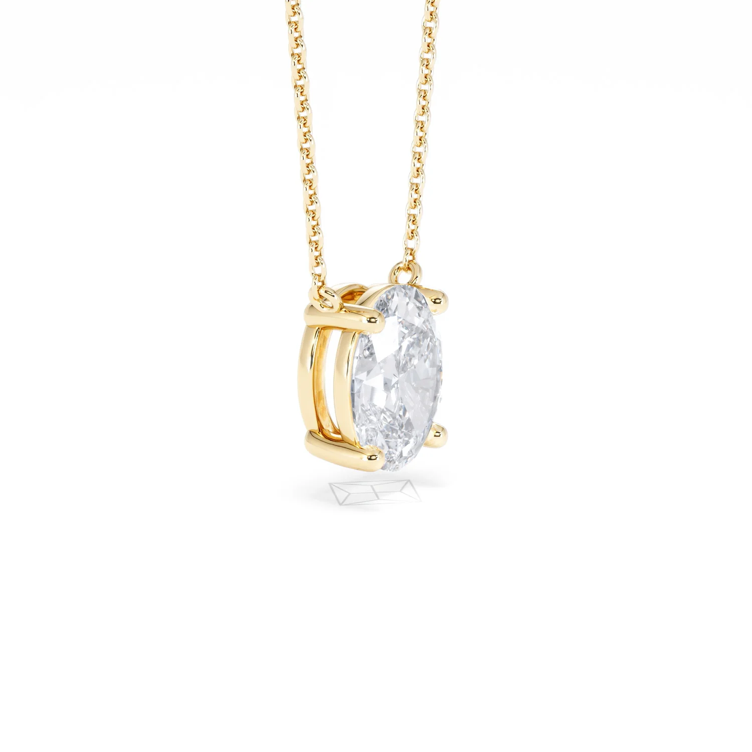Wanderlust Floating Oval Cut Lab Diamond Solitaire Necklace 2.00ct H/SI in 9K Gold - Image 22