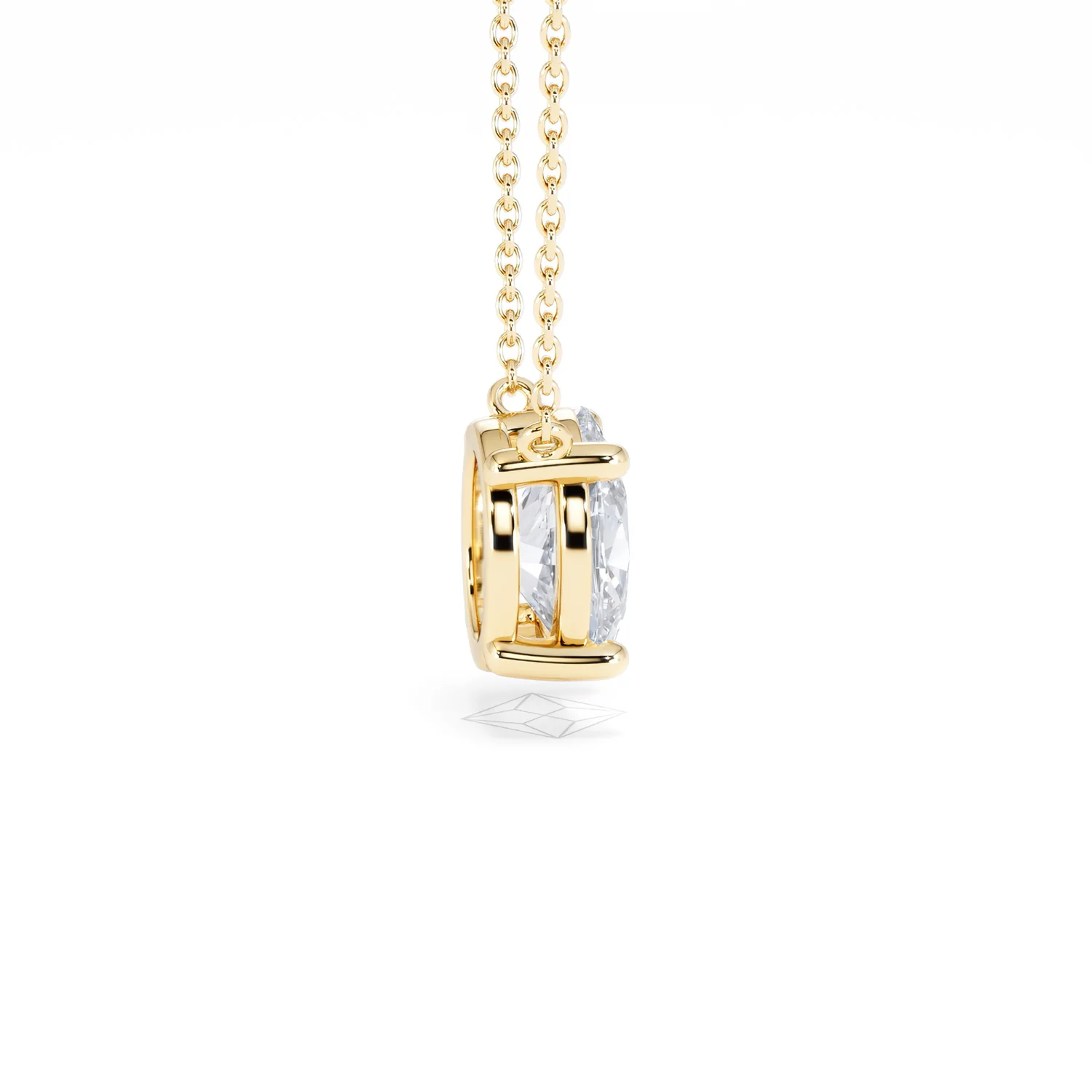 Wanderlust Floating Oval Cut Lab Diamond Solitaire Necklace 2.00ct H/SI in 9K Gold - Image 32