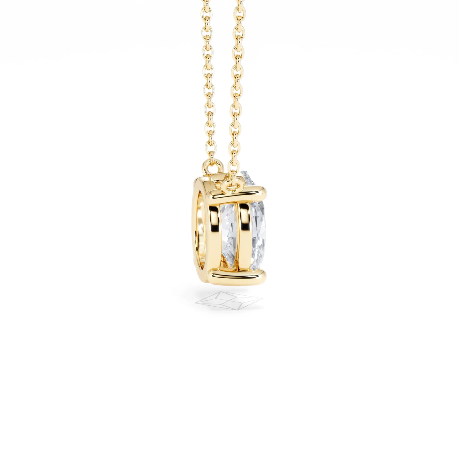 Wanderlust Floating Oval Cut Lab Diamond Solitaire Necklace 2.00ct H/SI in 9K Gold - Image 33