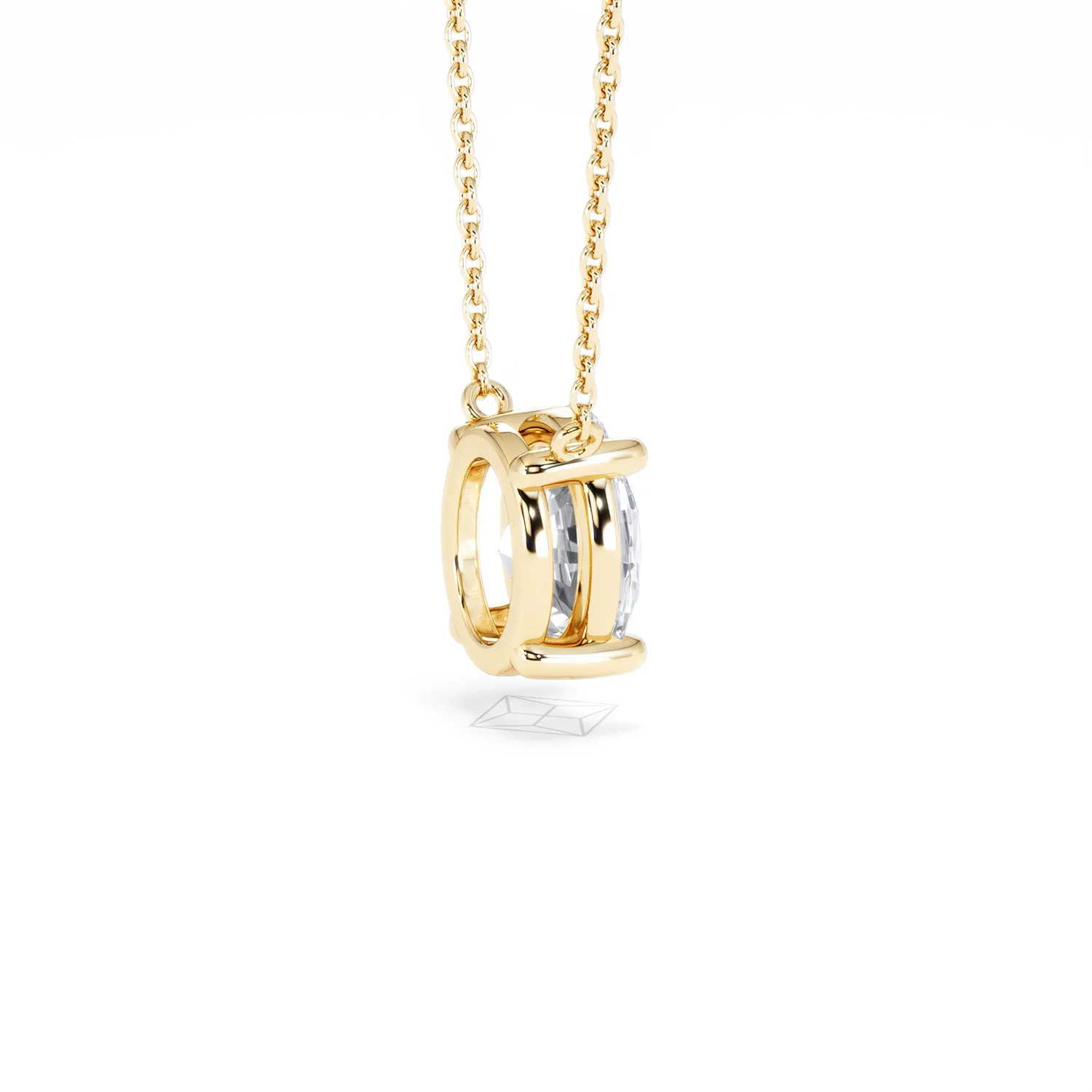 Wanderlust Floating Oval Cut Lab Diamond Solitaire Necklace 2.00ct H/SI in 9K Gold - Image 36