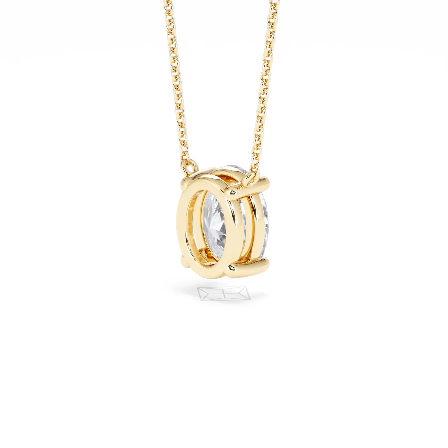 Wanderlust Floating Oval Cut Lab Diamond Solitaire Necklace 2.00ct H/SI in 9K Gold - Image 41