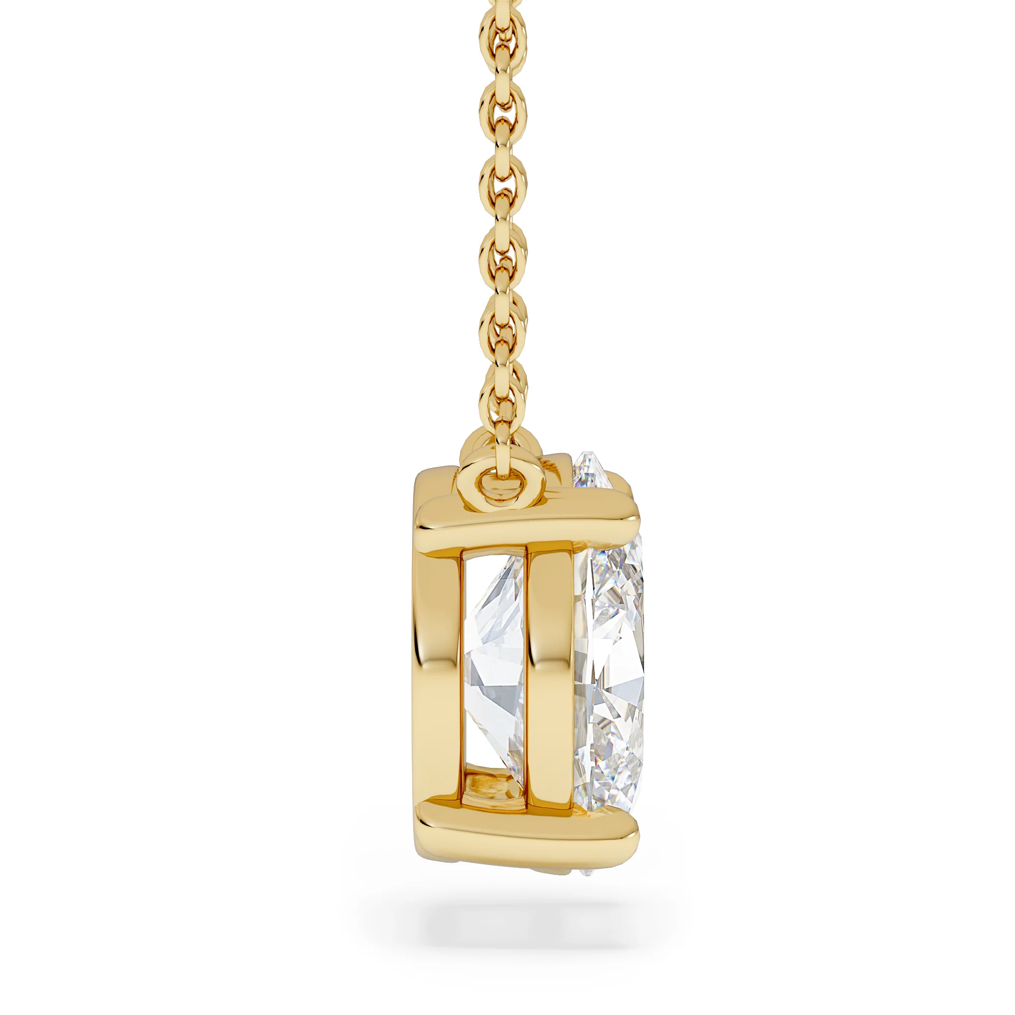 Wanderlust Floating Oval Cut Lab Diamond Solitaire Necklace 2.00ct H/SI in 9K Gold - Image 5