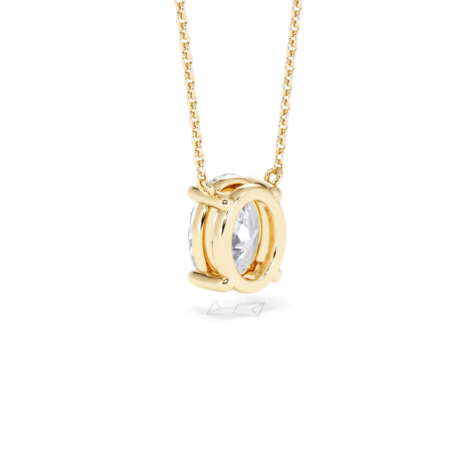 Wanderlust Floating Oval Cut Lab Diamond Solitaire Necklace 2.00ct H/SI in 9K Gold - Image 58