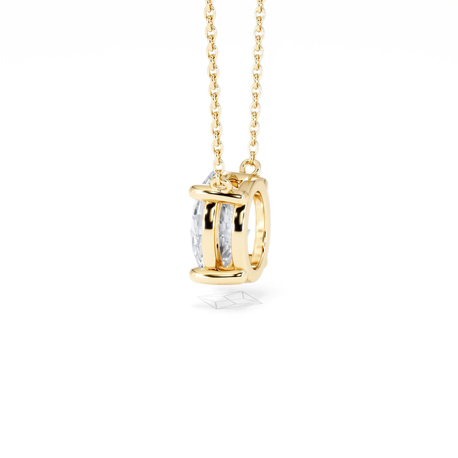 Wanderlust Floating Oval Cut Lab Diamond Solitaire Necklace 2.00ct H/SI in 9K Gold - Image 65