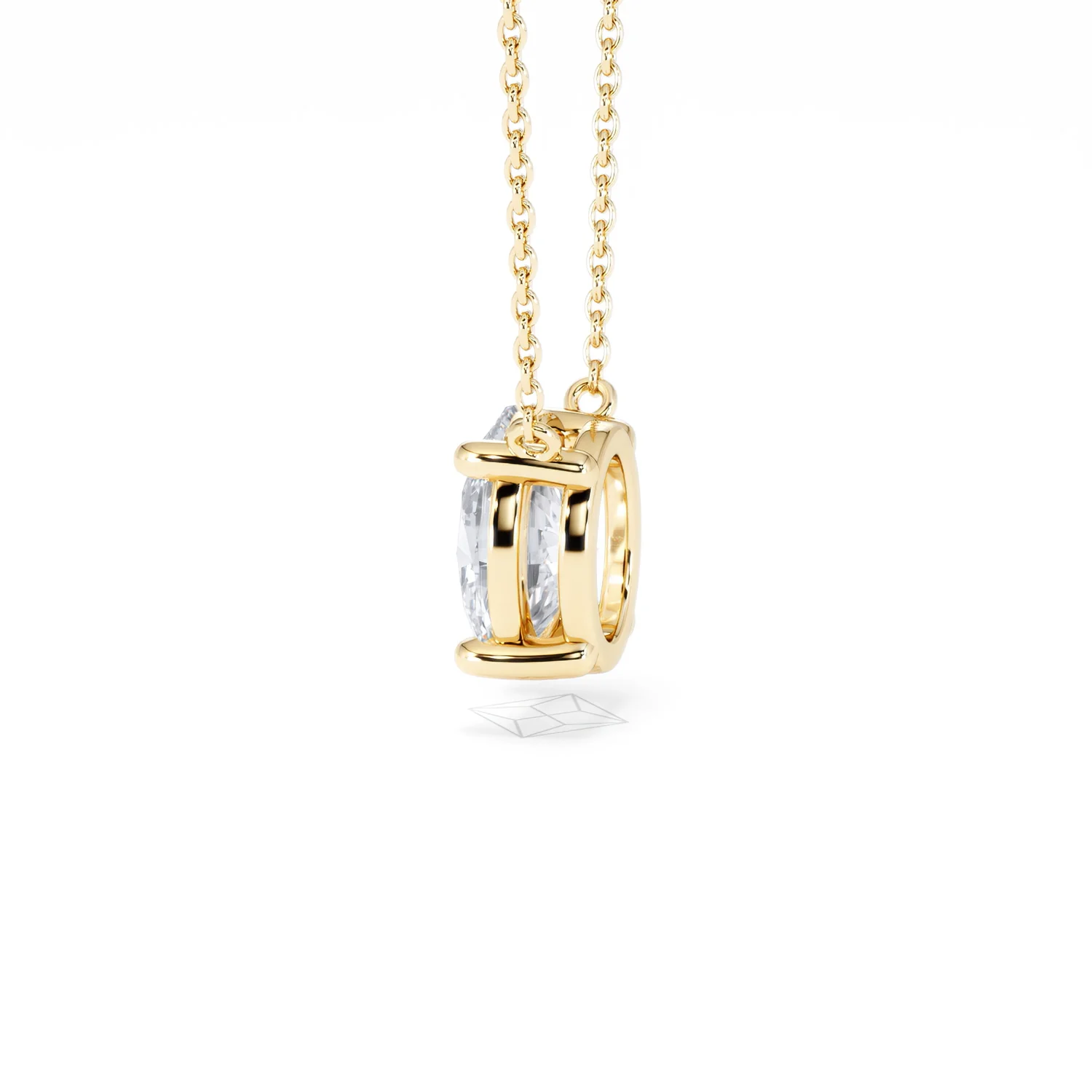 Wanderlust Floating Oval Cut Lab Diamond Solitaire Necklace 2.00ct H/SI in 9K Gold - Image 66