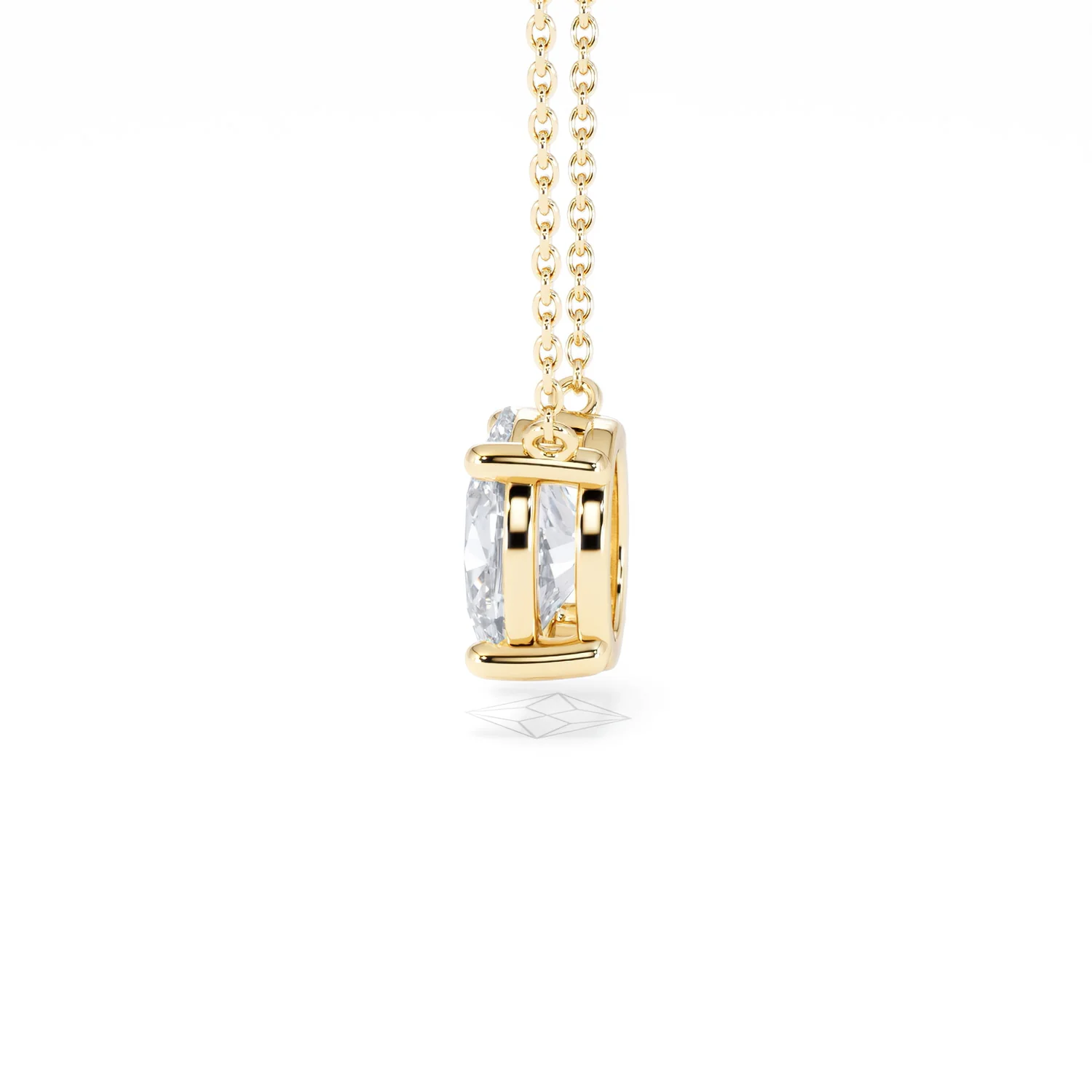Wanderlust Floating Oval Cut Lab Diamond Solitaire Necklace 2.00ct H/SI in 9K Gold - Image 68