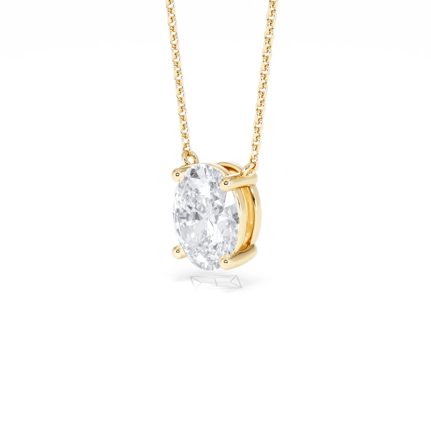 Wanderlust Floating Oval Cut Lab Diamond Solitaire Necklace 2.00ct H/SI in 9K Gold - Image 81