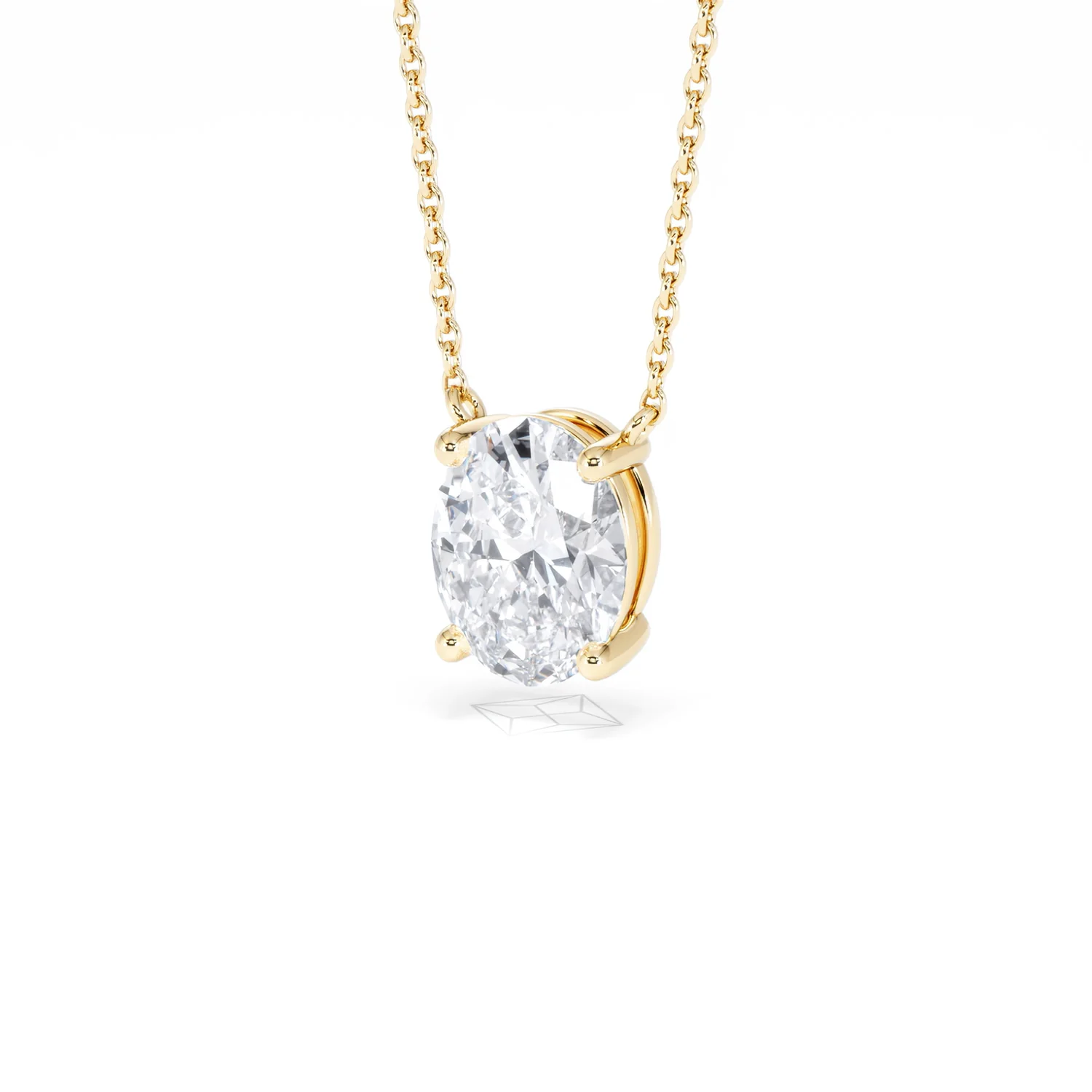 Wanderlust Floating Oval Cut Lab Diamond Solitaire Necklace 2.00ct H/SI in 9K Gold - Image 84