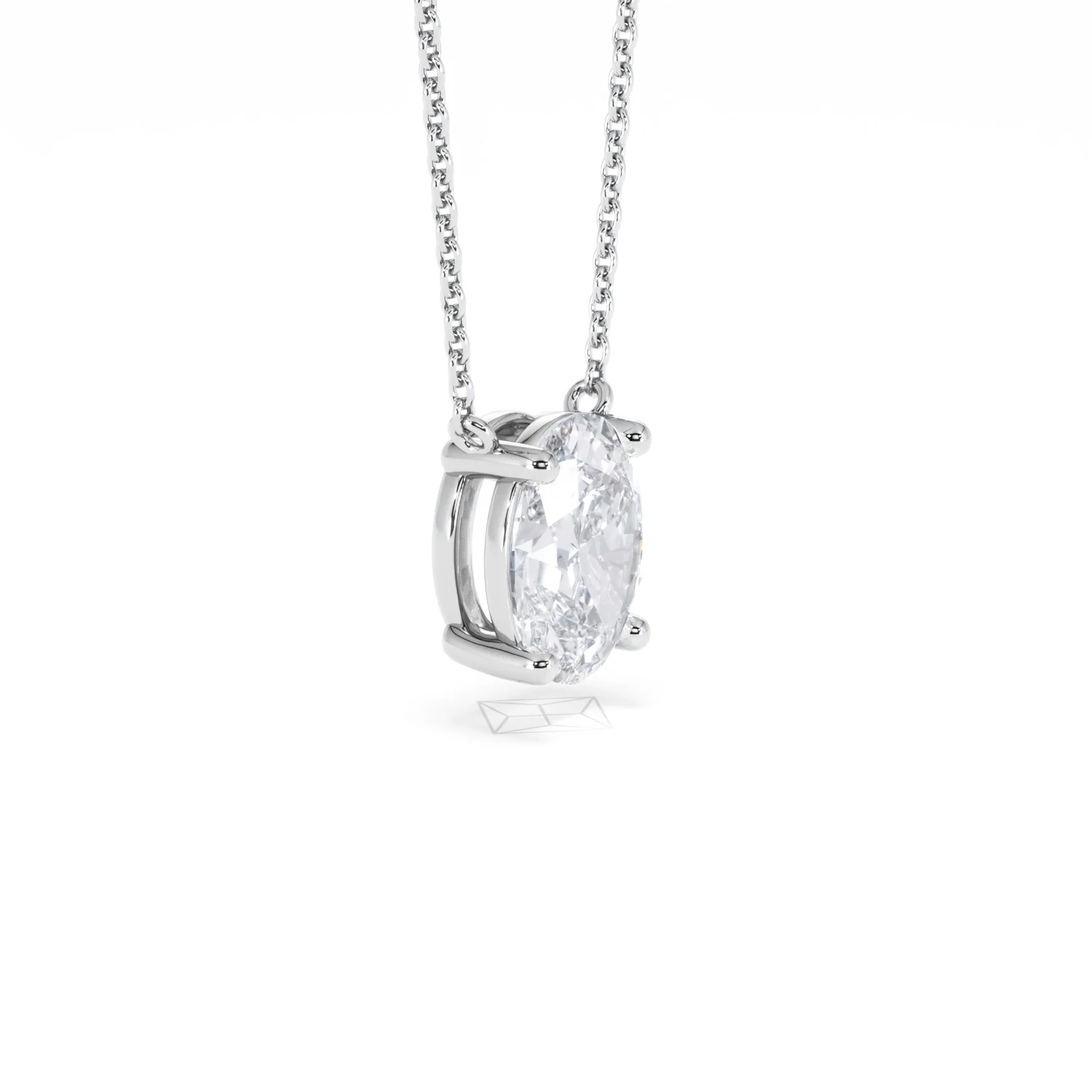 Wanderlust Floating Oval Cut Lab Diamond Solitaire Necklace 2.00ct H/SI in 9K White Gold - Image 22