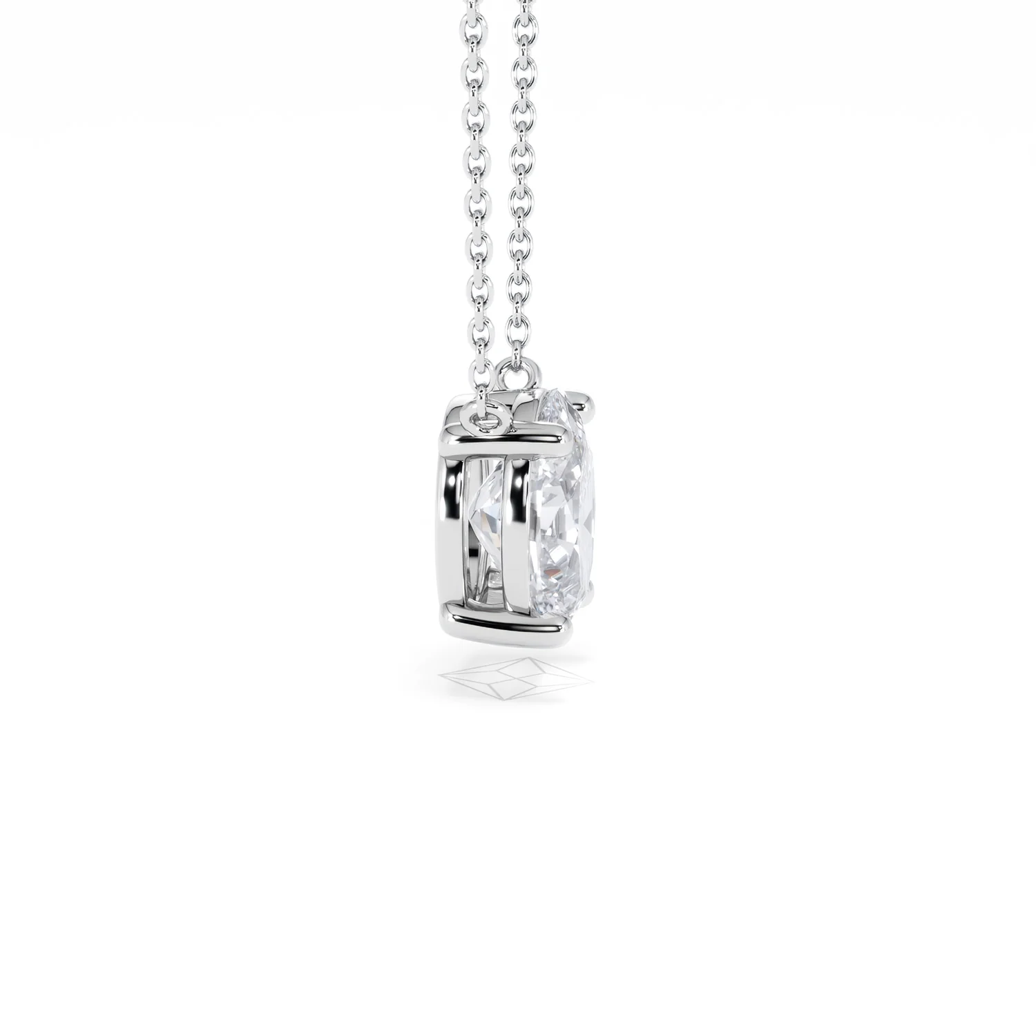 Wanderlust Floating Oval Cut Lab Diamond Solitaire Necklace 2.00ct H/SI in 9K White Gold - Image 28
