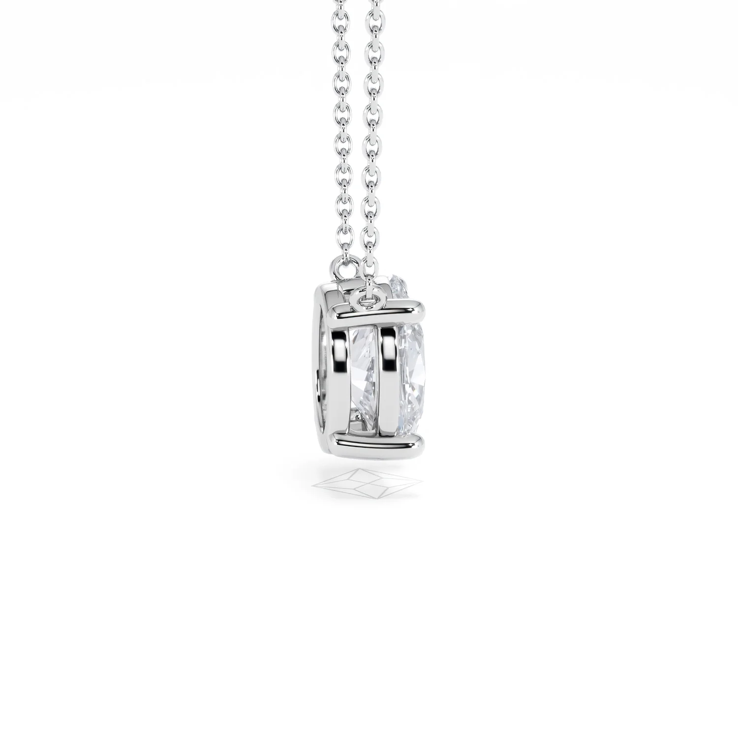 Wanderlust Floating Oval Cut Lab Diamond Solitaire Necklace 2.00ct H/SI in 9K White Gold - Image 32