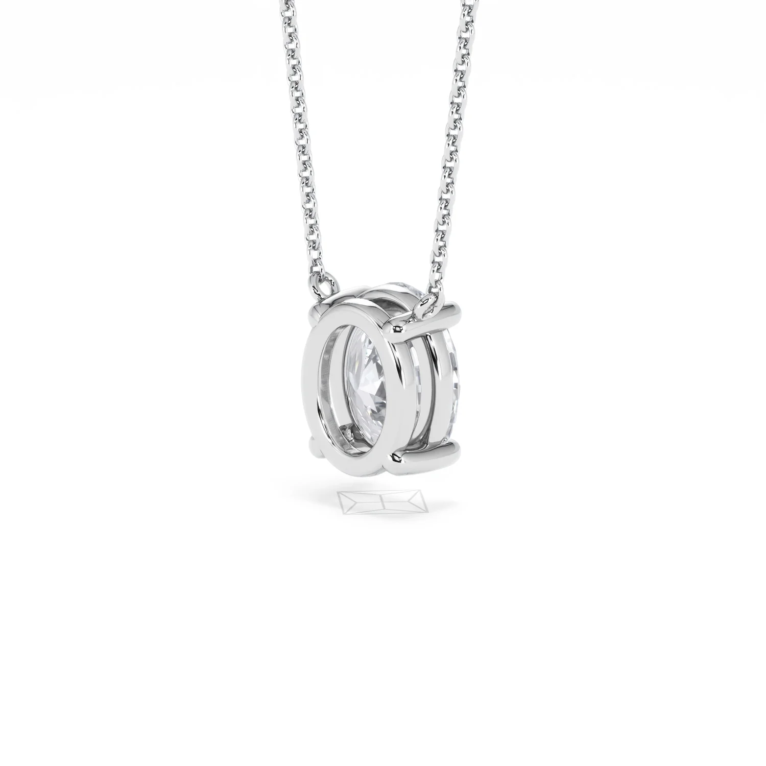Wanderlust Floating Oval Cut Lab Diamond Solitaire Necklace 2.00ct H/SI in 9K White Gold - Image 41