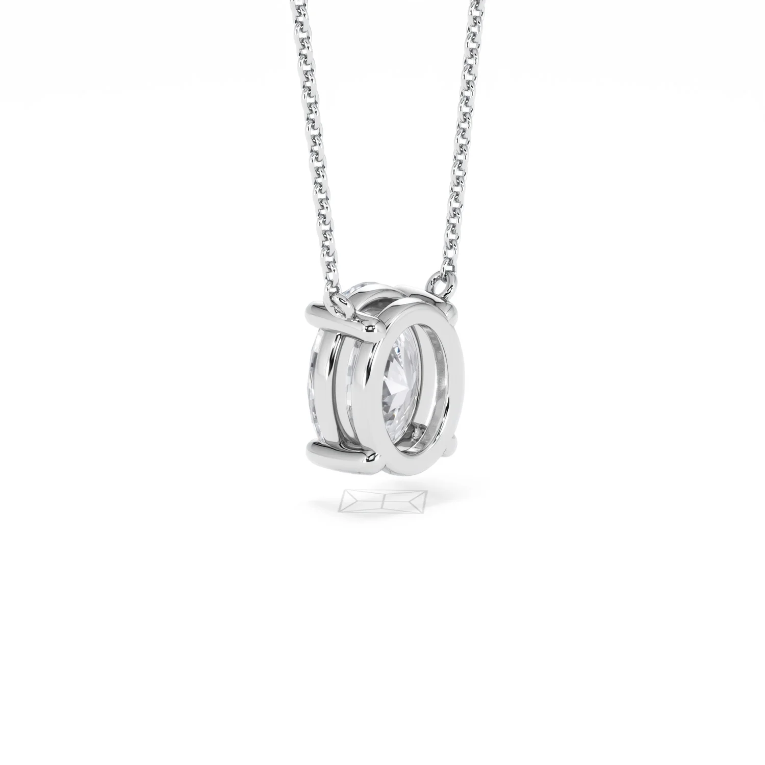 Wanderlust Floating Oval Cut Lab Diamond Solitaire Necklace 2.00ct H/SI in 9K White Gold - Image 59
