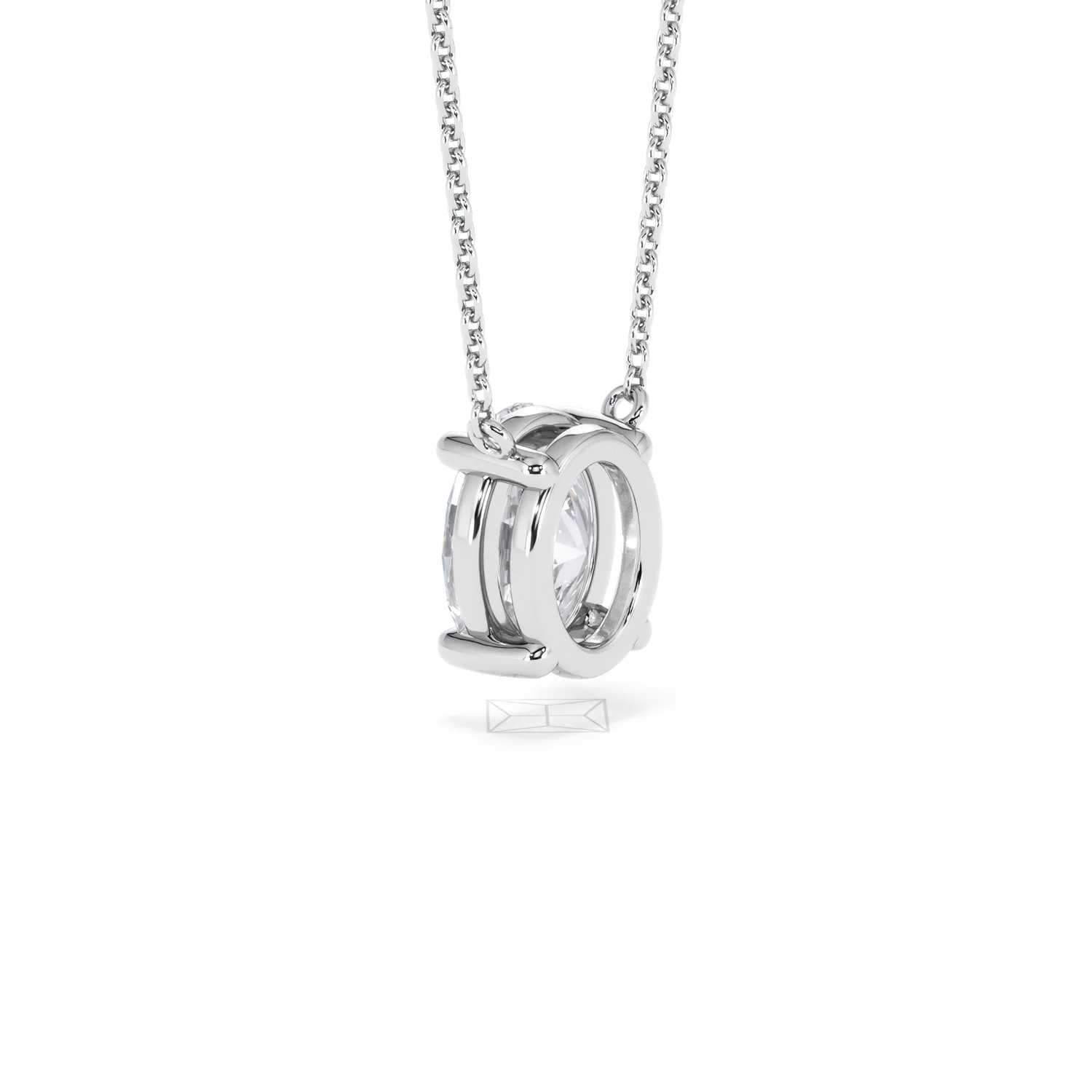Wanderlust Floating Oval Cut Lab Diamond Solitaire Necklace 2.00ct H/SI in 9K White Gold - Image 60