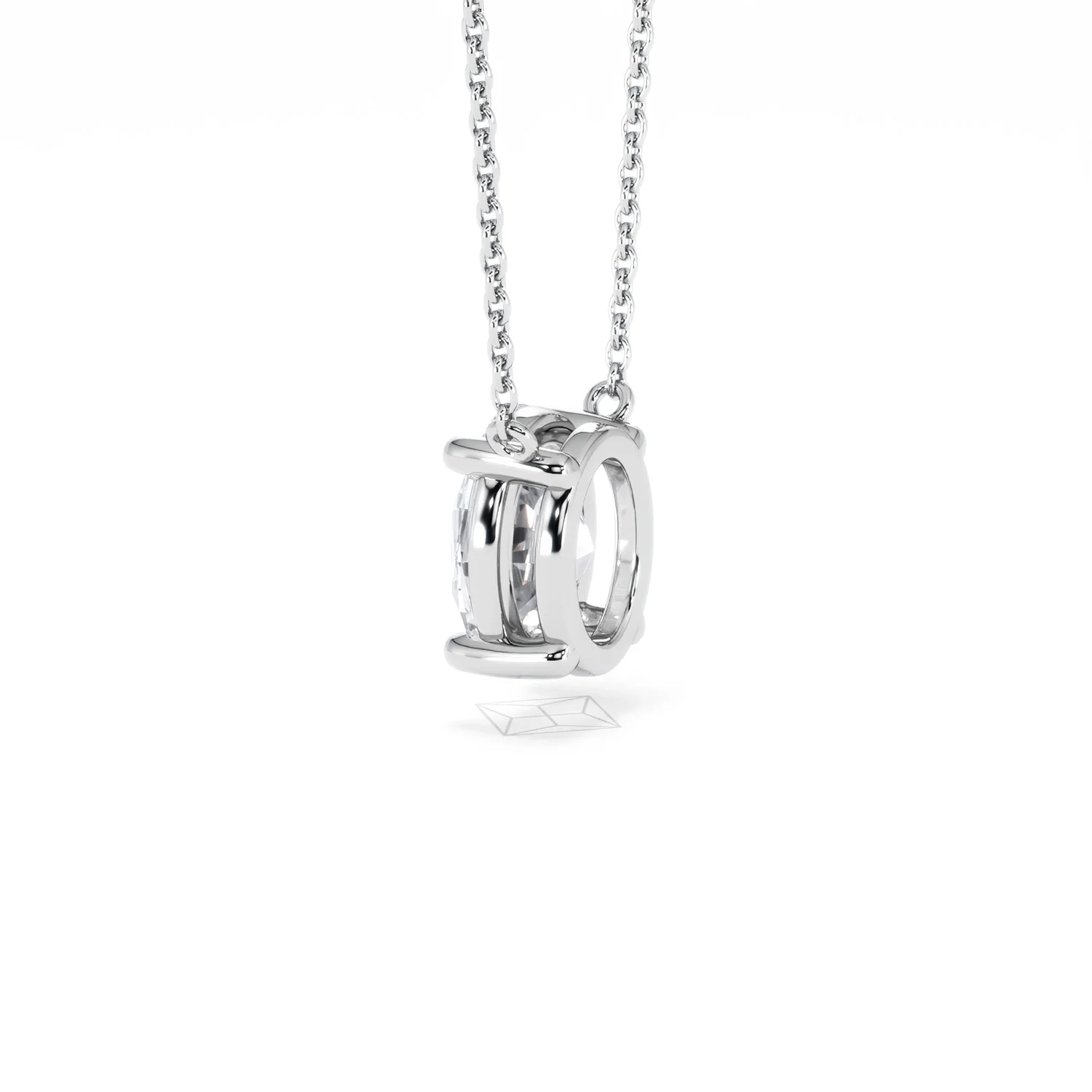 Wanderlust Floating Oval Cut Lab Diamond Solitaire Necklace 2.00ct H/SI in 9K White Gold - Image 63