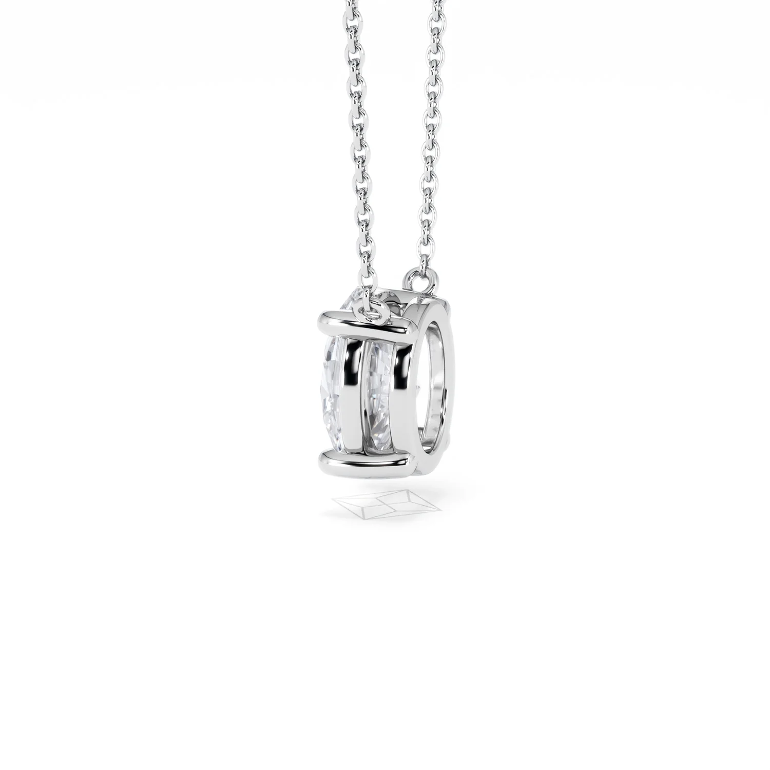 Wanderlust Floating Oval Cut Lab Diamond Solitaire Necklace 2.00ct H/SI in 9K White Gold - Image 65
